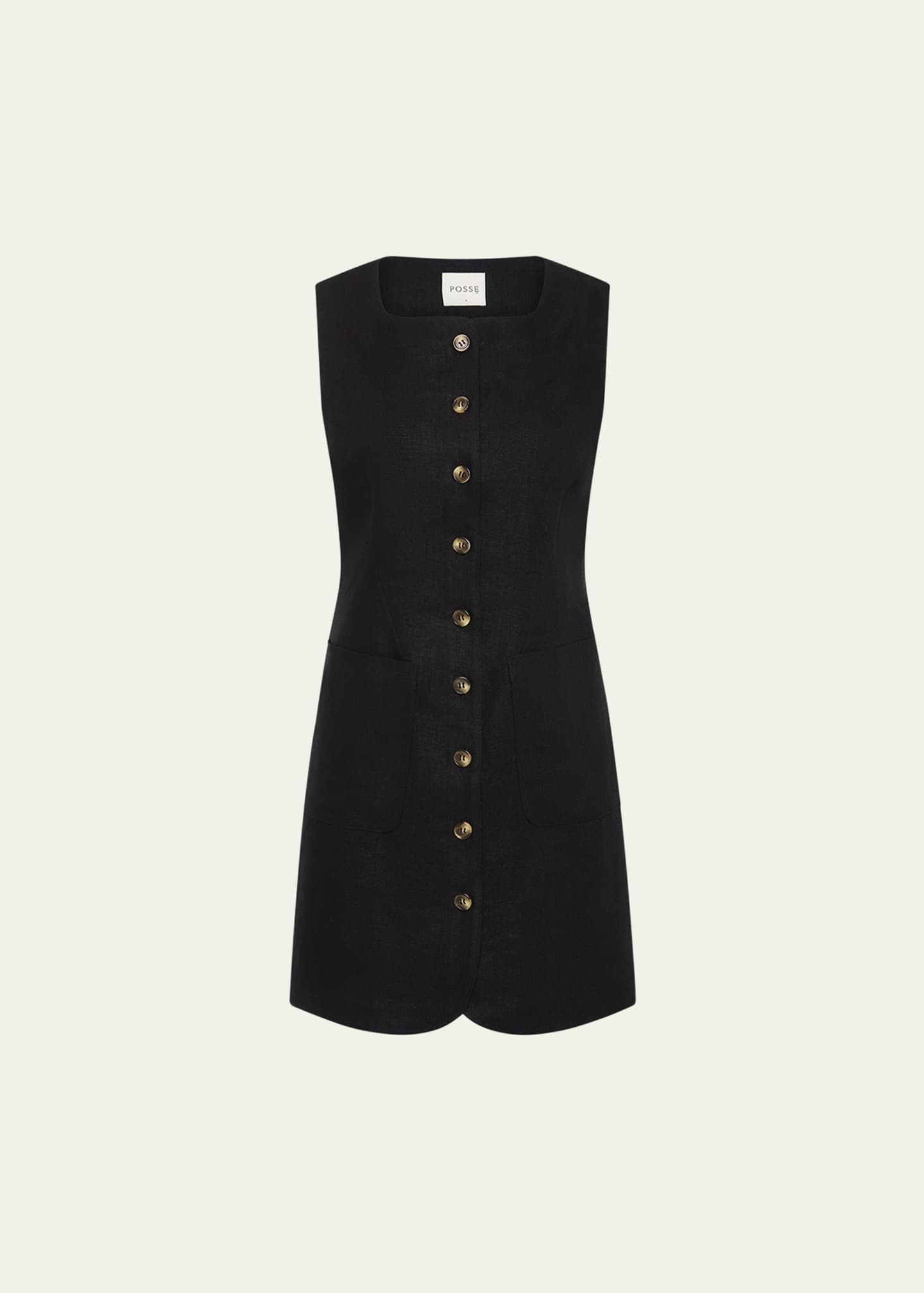 posse emma linen dress Emma linen mini dress - ivory