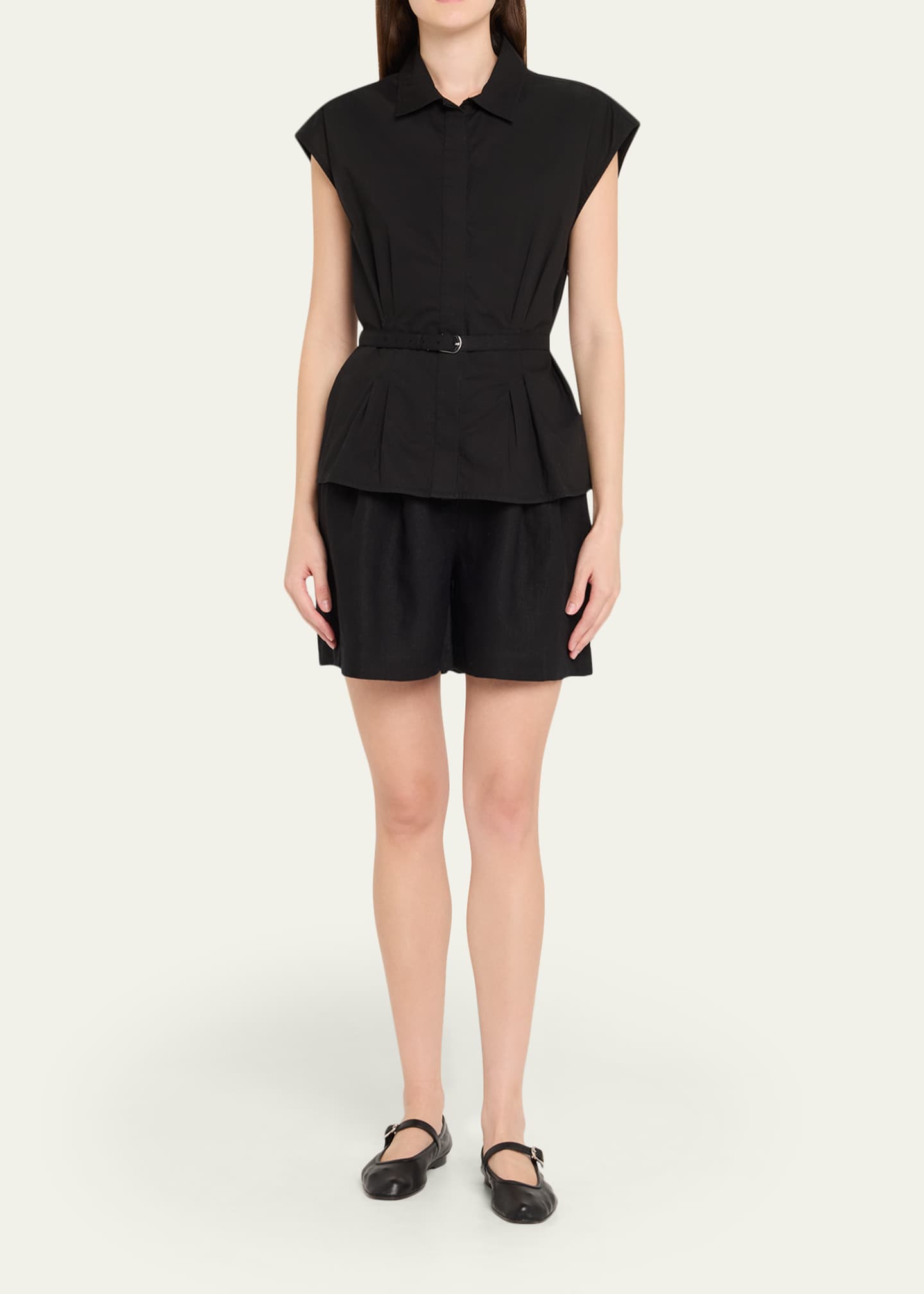 Posse Marcello Linen Shorts - Black