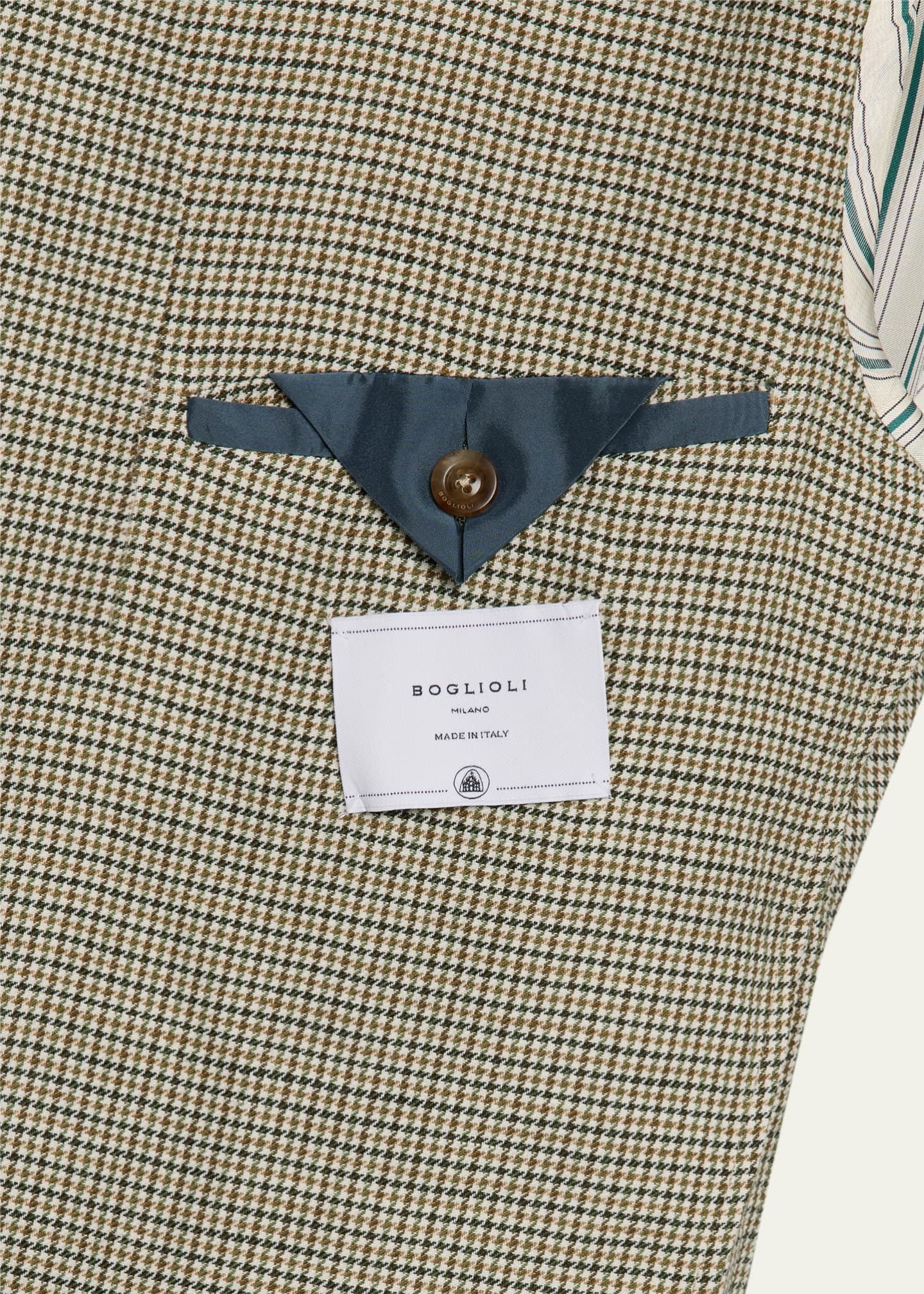 Boglioli Men's Houndstooth Linen-Cotton Jacket Image 6 of 8