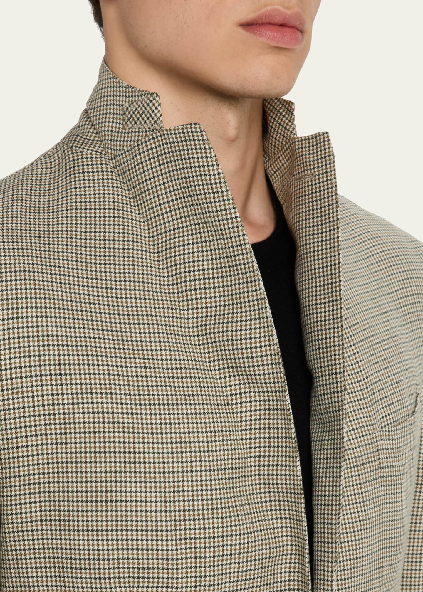 Boglioli Men's Houndstooth Linen-Cotton Jacket Image 7 of 8