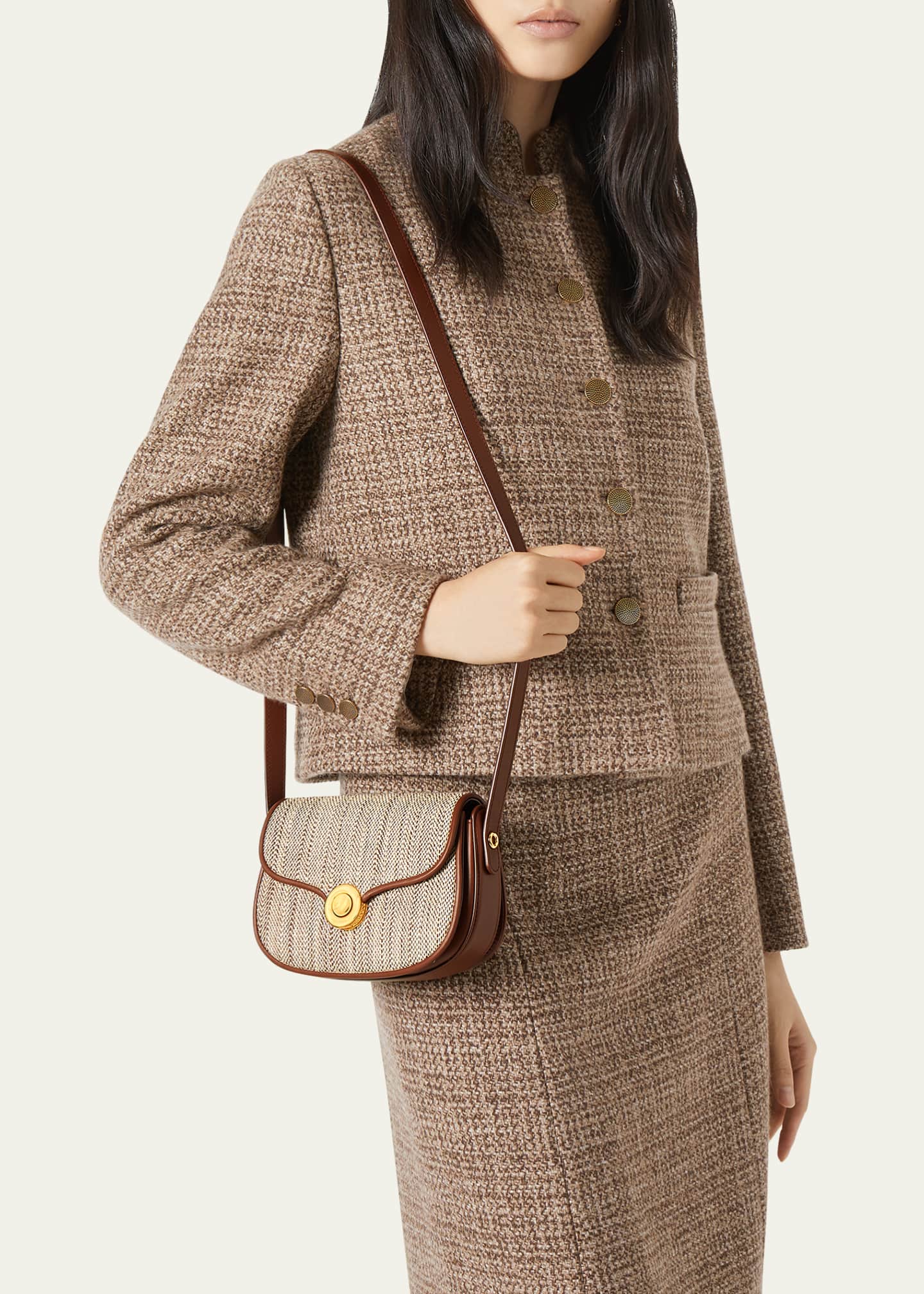 Loro Piana Mini Ghiera Chevron Bag in Silk Blend Image 2 of 4