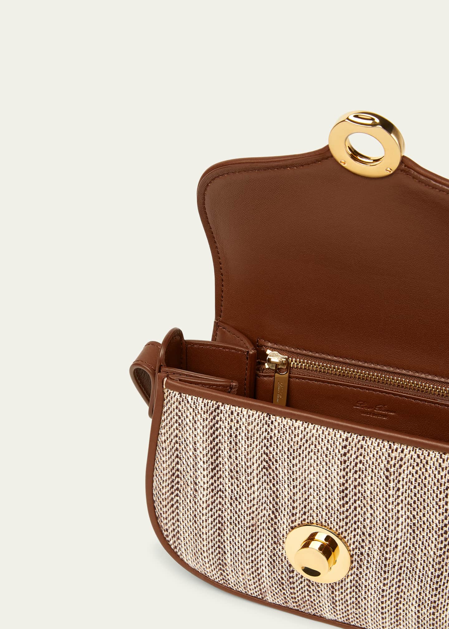Loro Piana Mini Ghiera Chevron Bag in Silk Blend Image 3 of 4