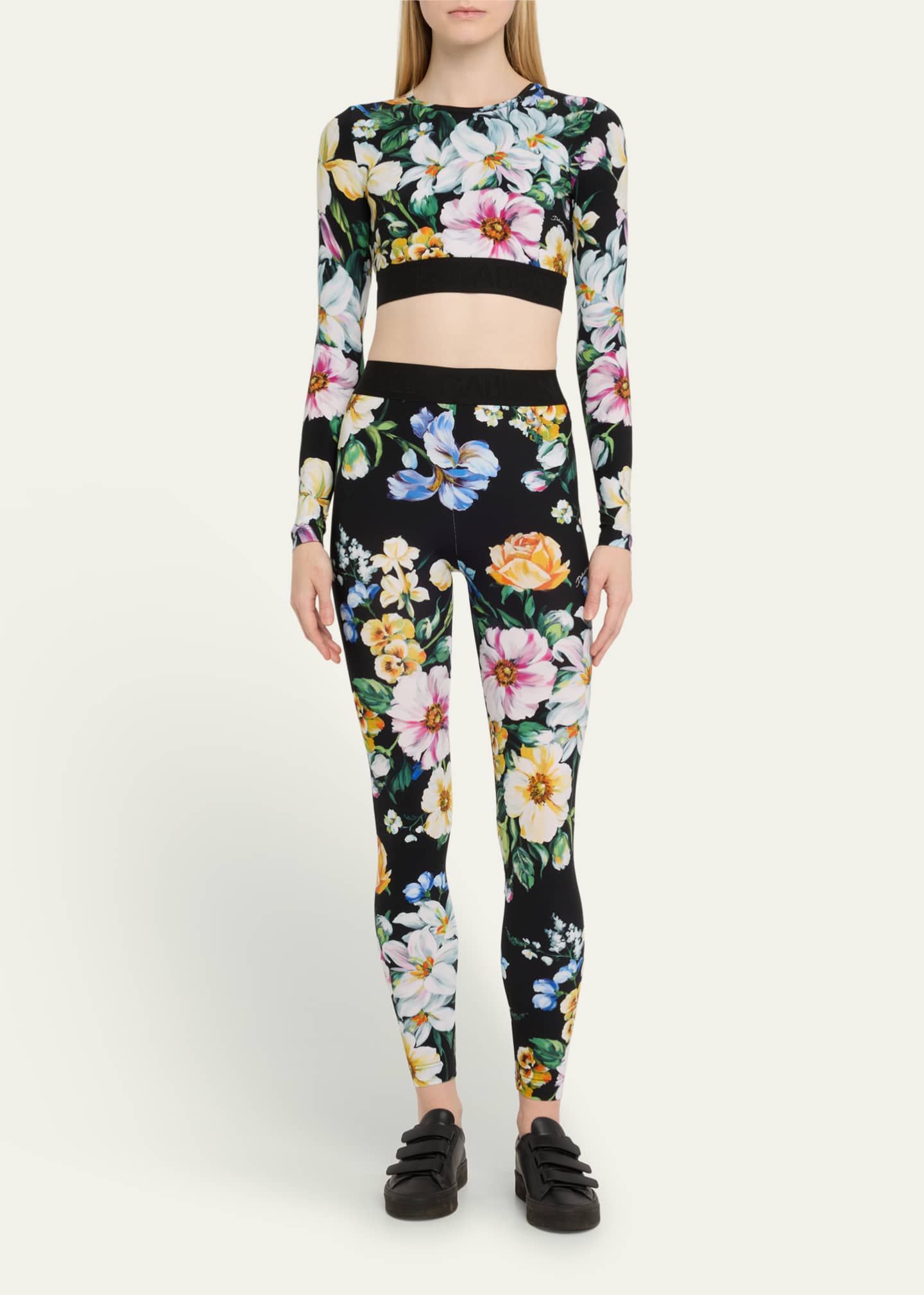 Dolce&Gabbana Mix Fiori Cropped Leggings Image 2 of 5
