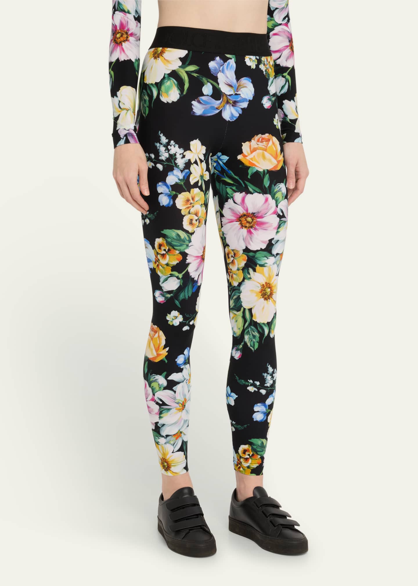 Dolce&Gabbana Mix Fiori Cropped Leggings Image 4 of 5