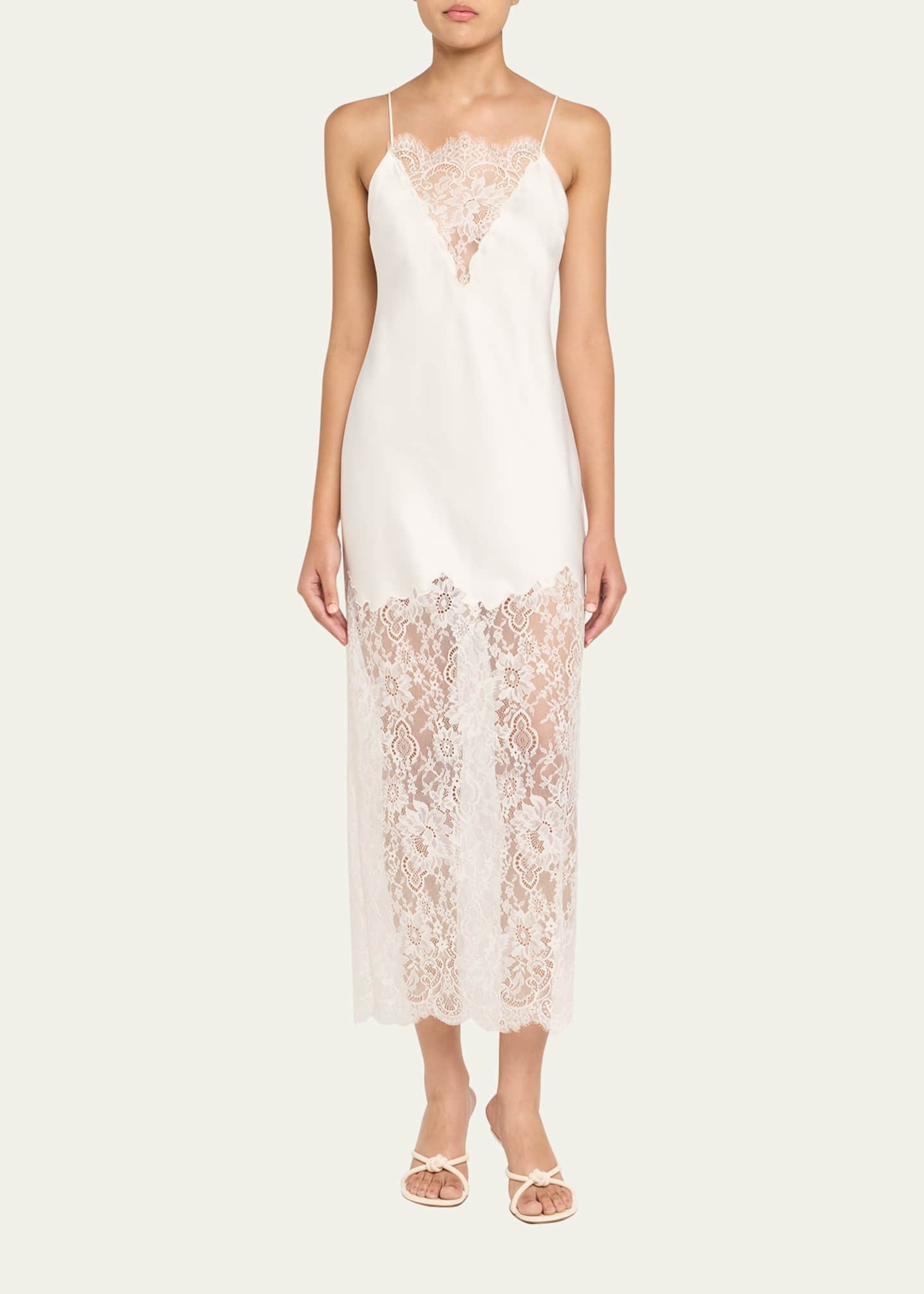 LoveShackFancy Amarissa Lace Slip Dress Image 2 of 5