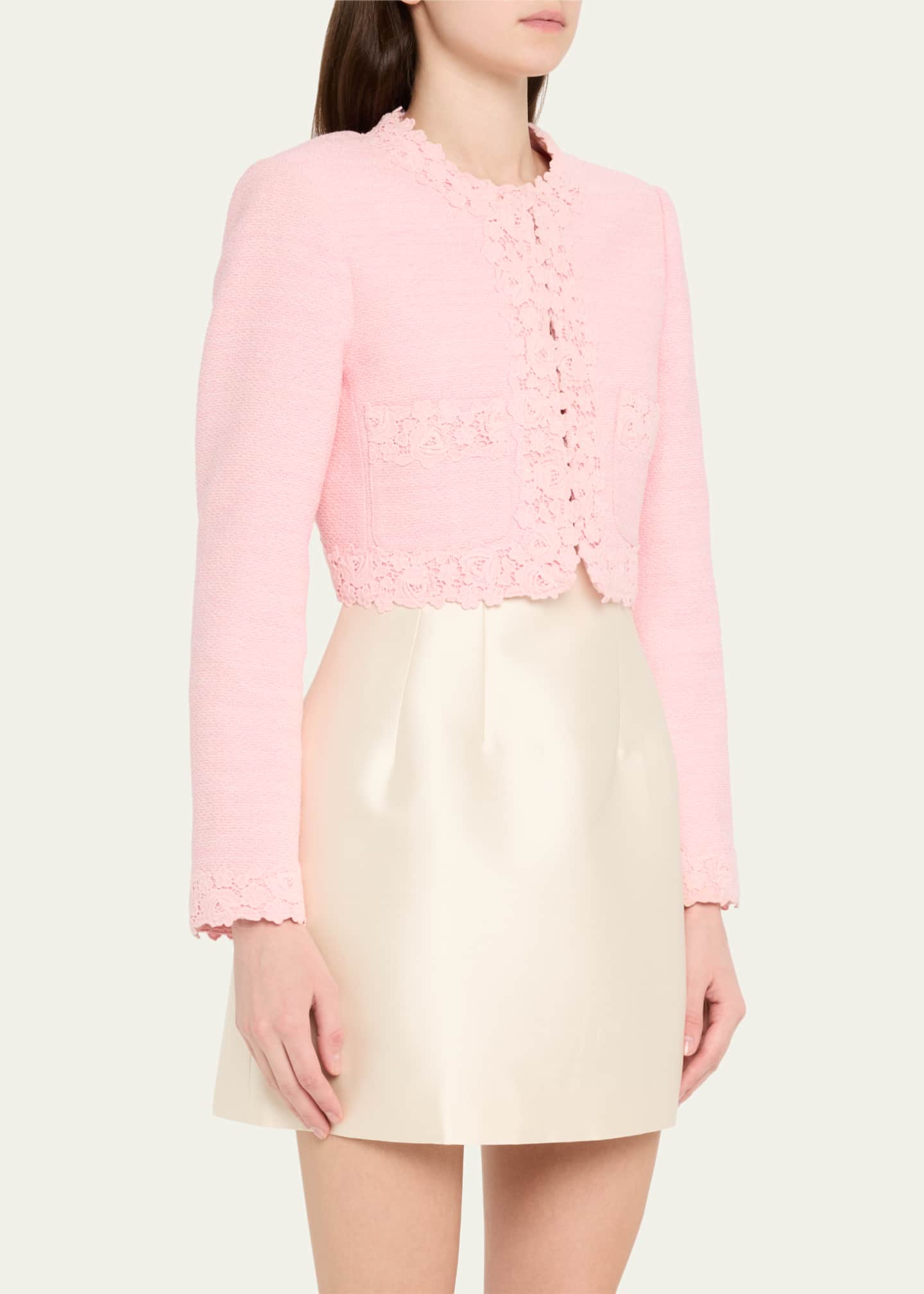 LoveShackFancy Leilana Lace-Trim Jacket Image 4 of 5