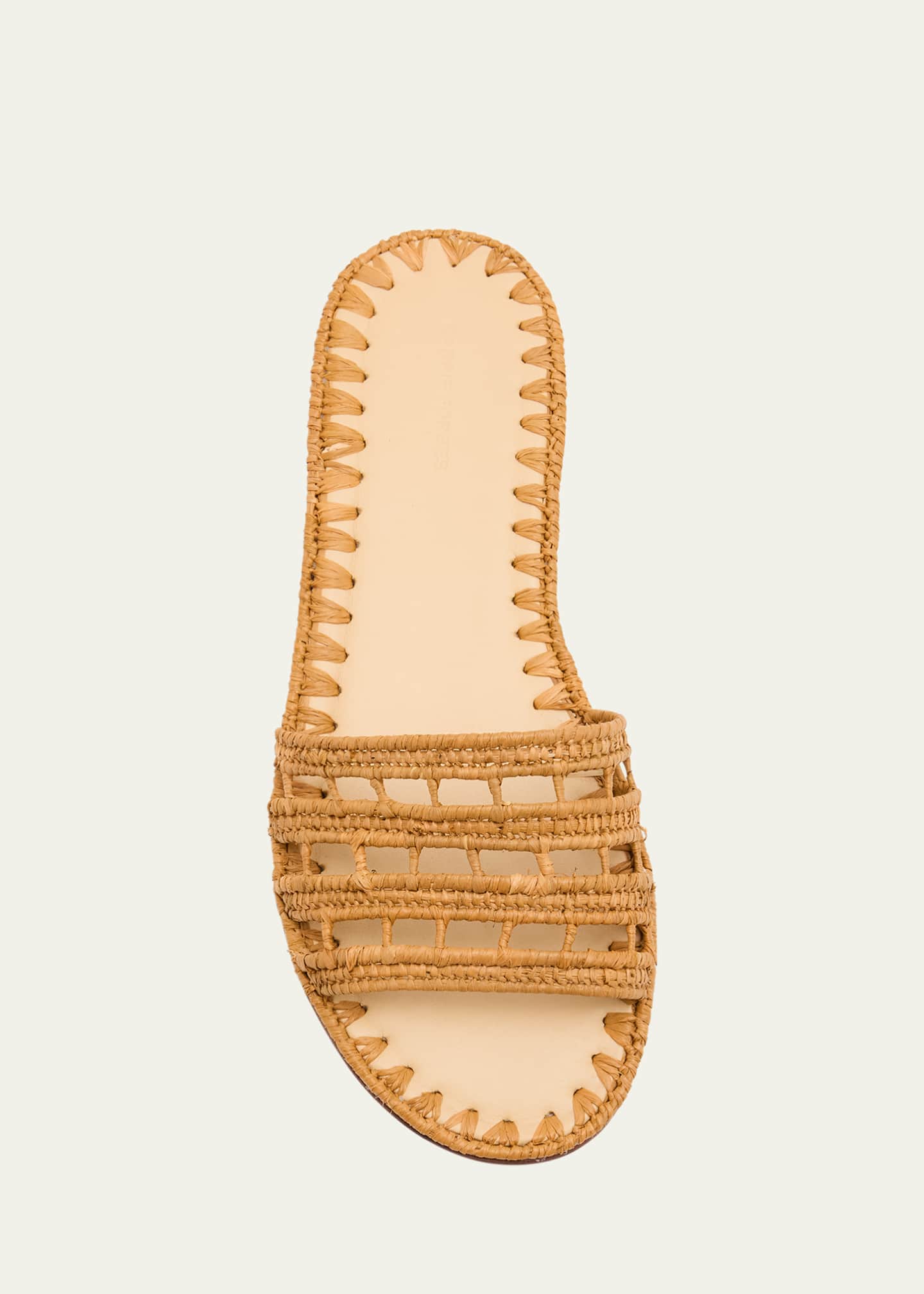 Carrie Forbes Alana Raffia Flat Slide Sandals Image 6 of 6