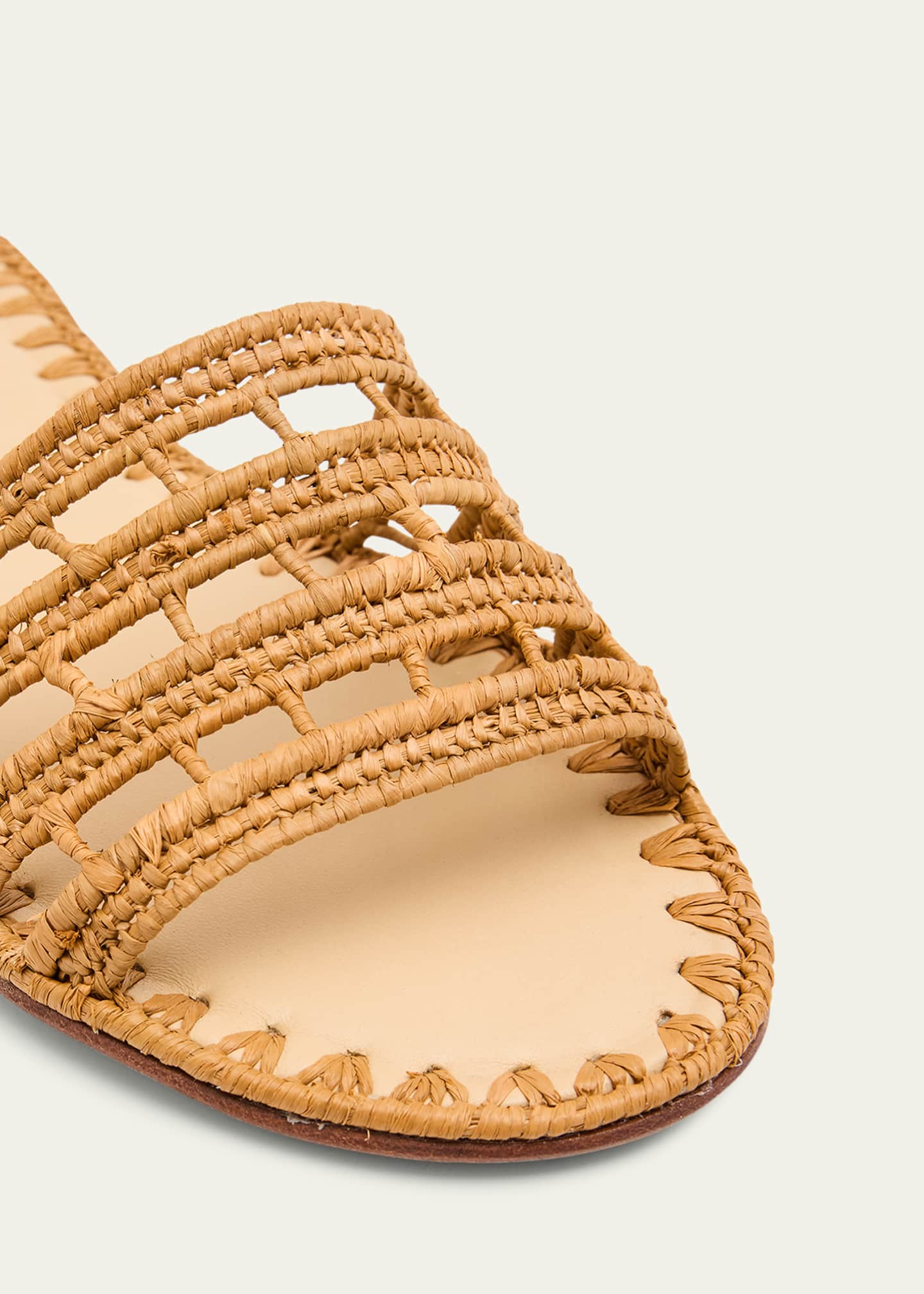 Carrie Forbes Alana Raffia Flat Slide Sandals Image 5 of 6