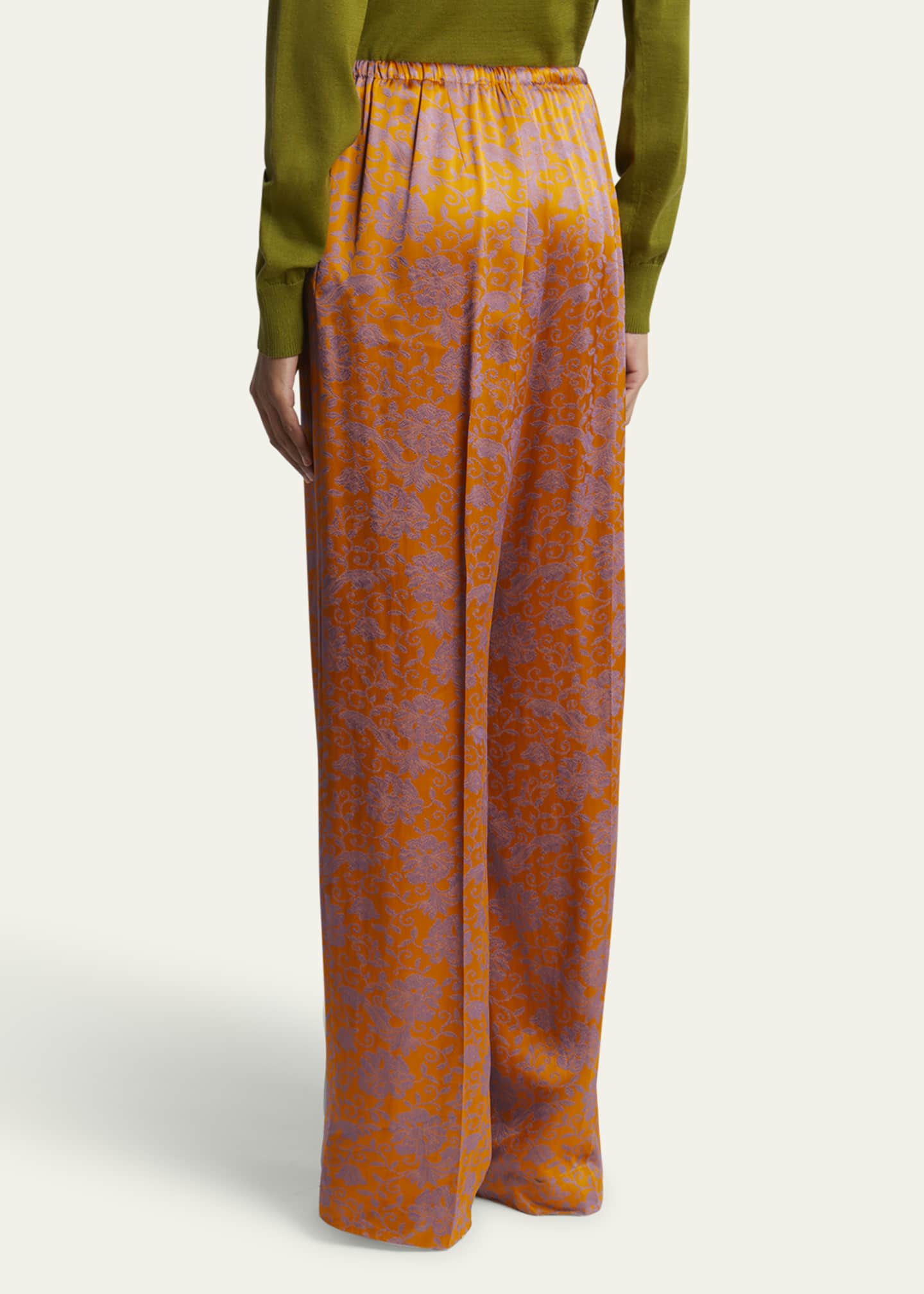 Puvis Long Floral Drawstring Pants