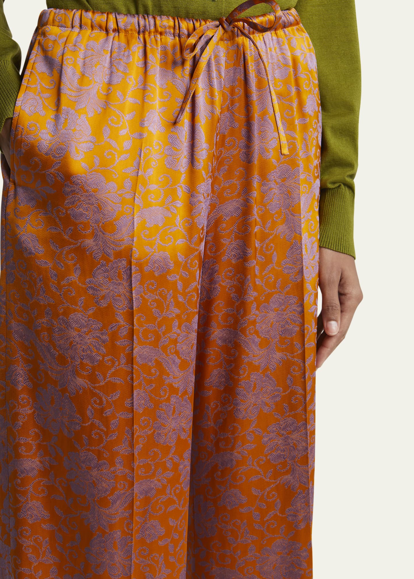 Puvis Long Floral Drawstring Pants