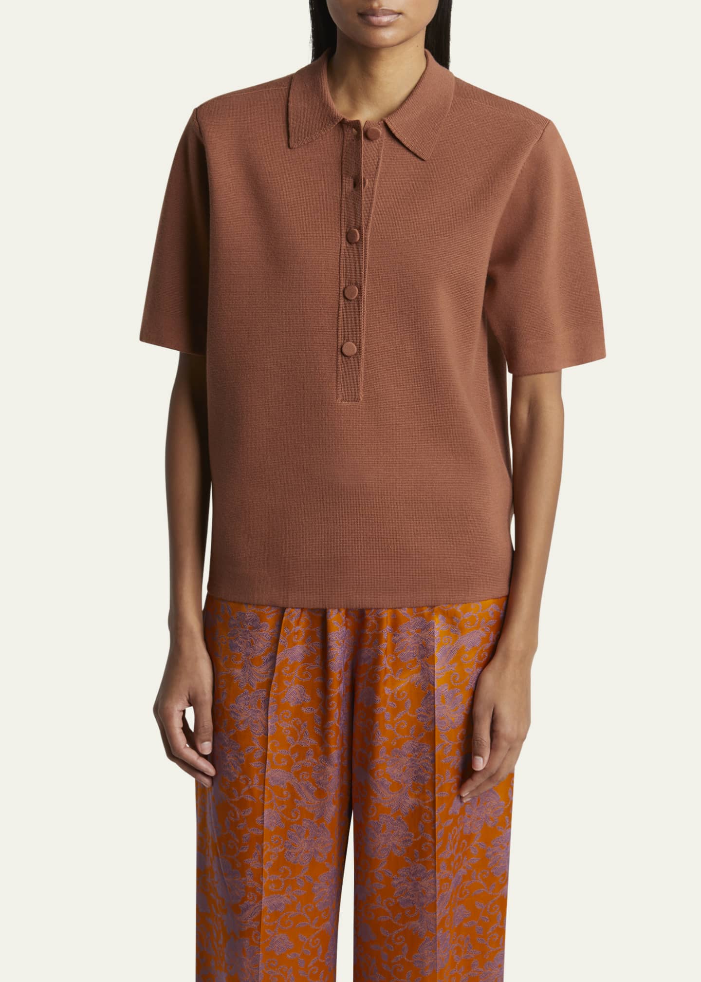トップス < Dries Van Noten >Oversize Slubbed Polo Dries Van Noten Toamsa Polo Mustard