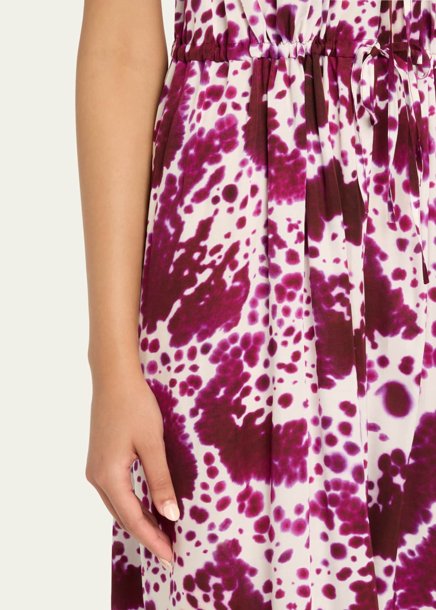 Deana Tiered-Drawstring Halter Ankle Dress
