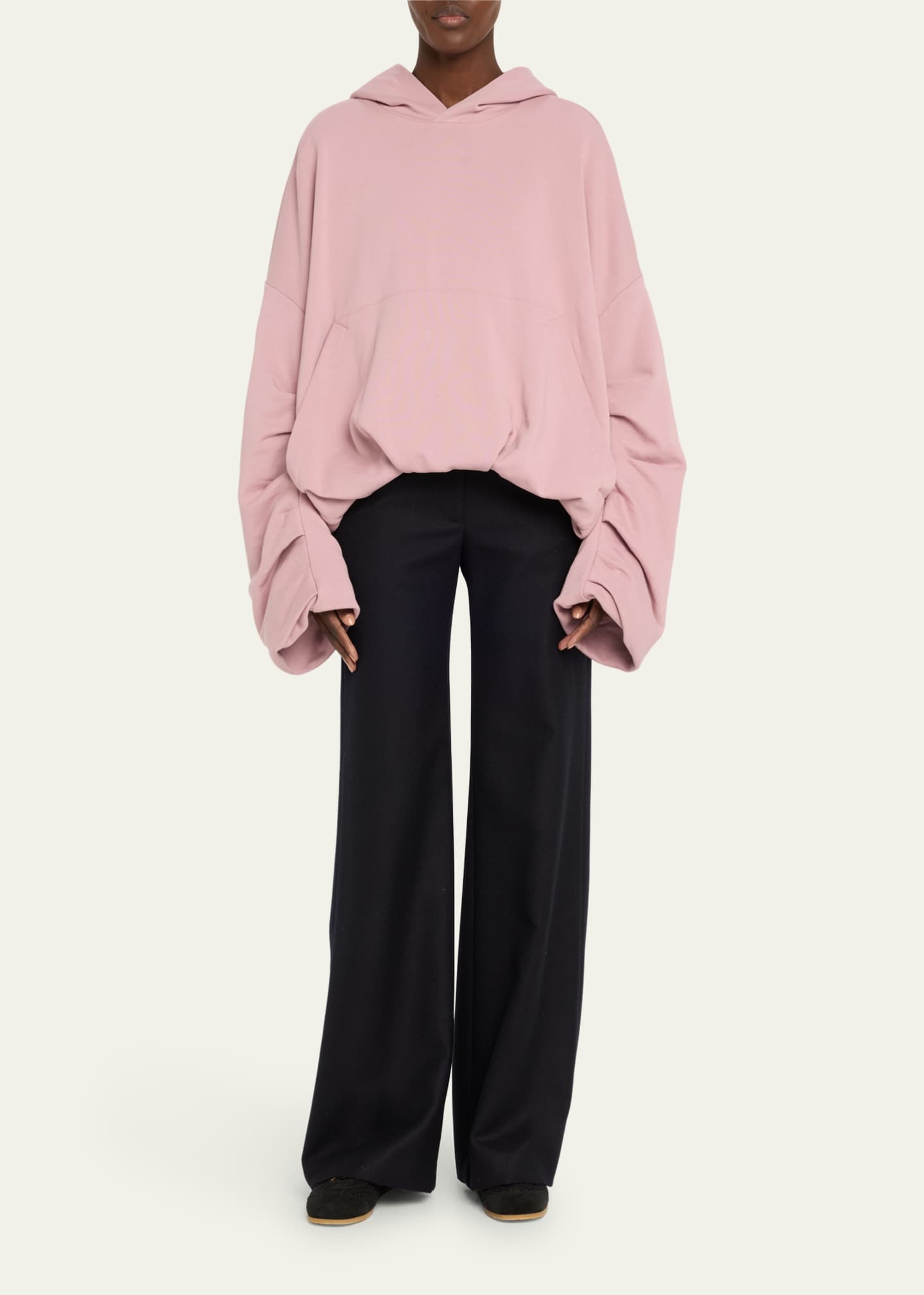 Dries Van Noten Hannett Pintuck Oversized Hoodie Image 2 of 5