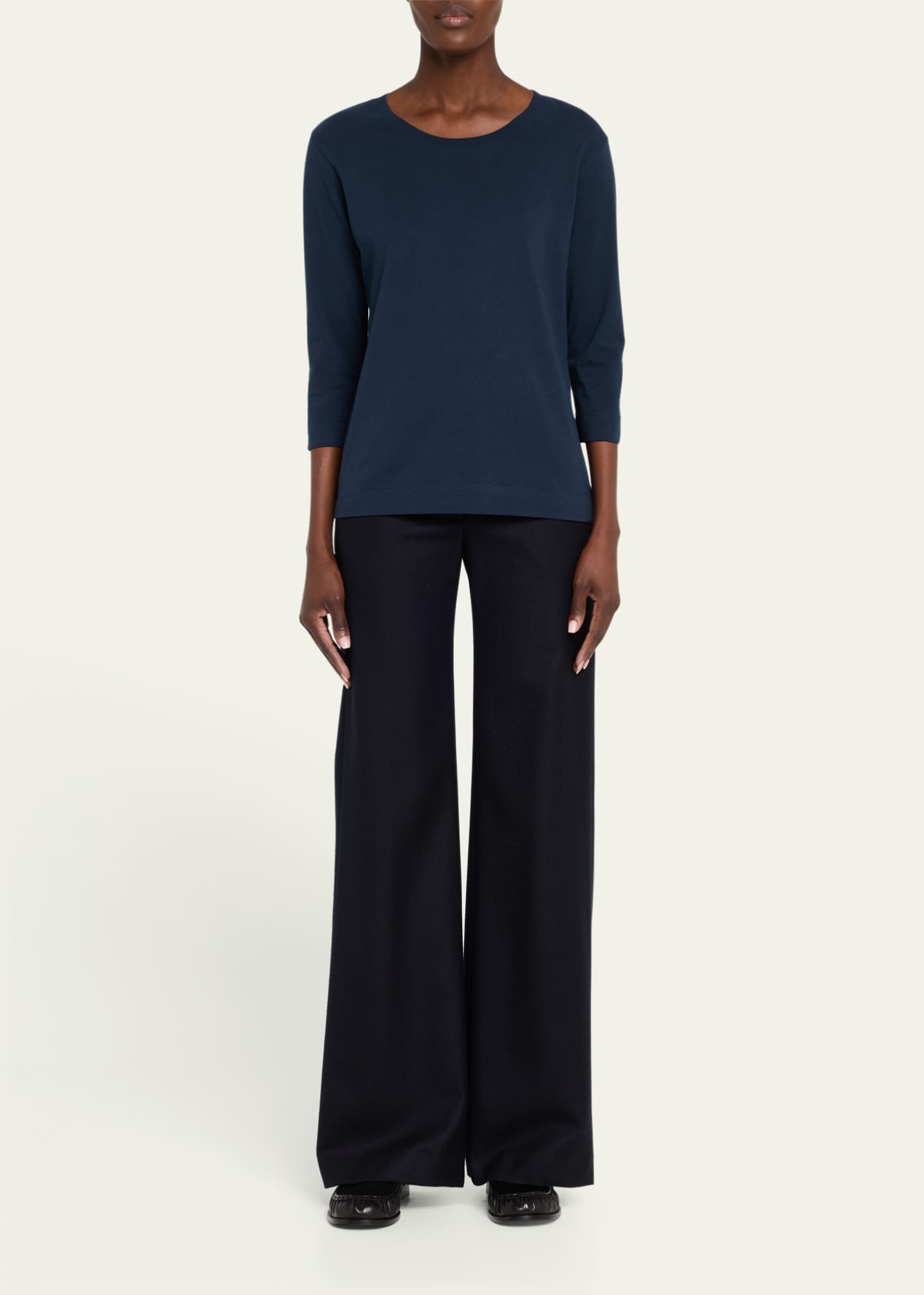 Dries Van Noten Hefiz Three Quarter Sleeve Cotton T-Shirt Image 2 of 5