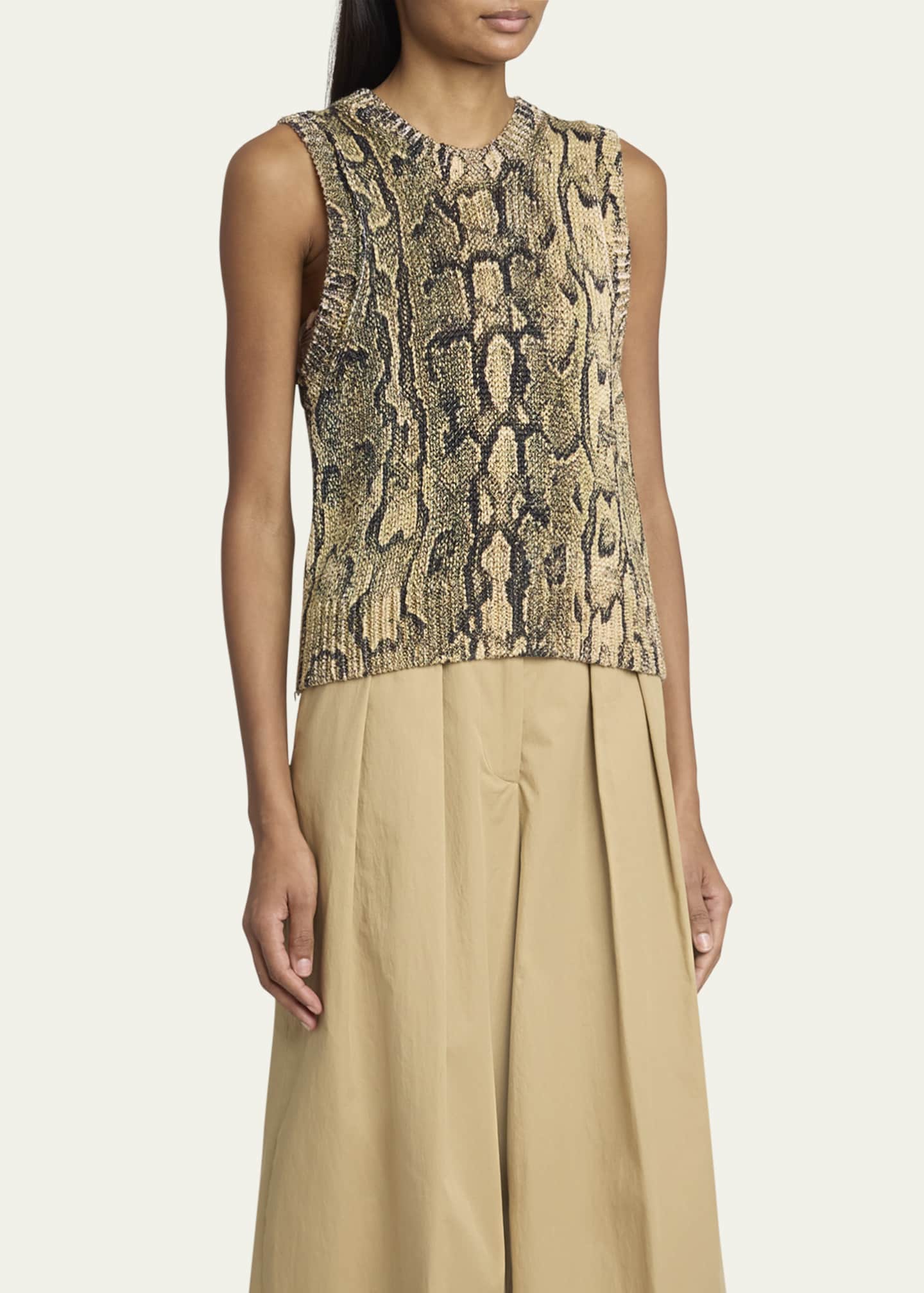Dries Van Noten Tamba Snake Skin Sleeveless Top - Bergdorf