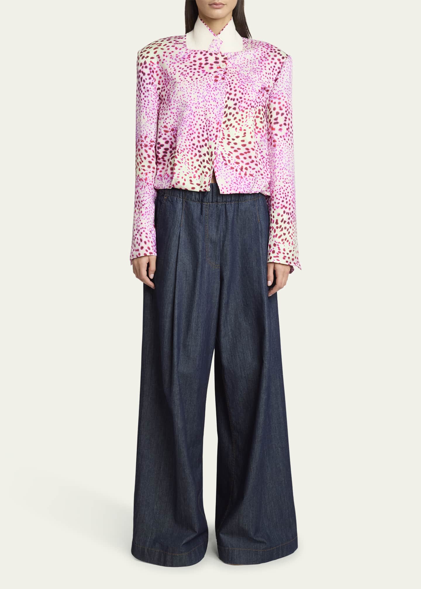 Dries Van Noten Pila Denim Wide Leg Pants Image 2 of 5