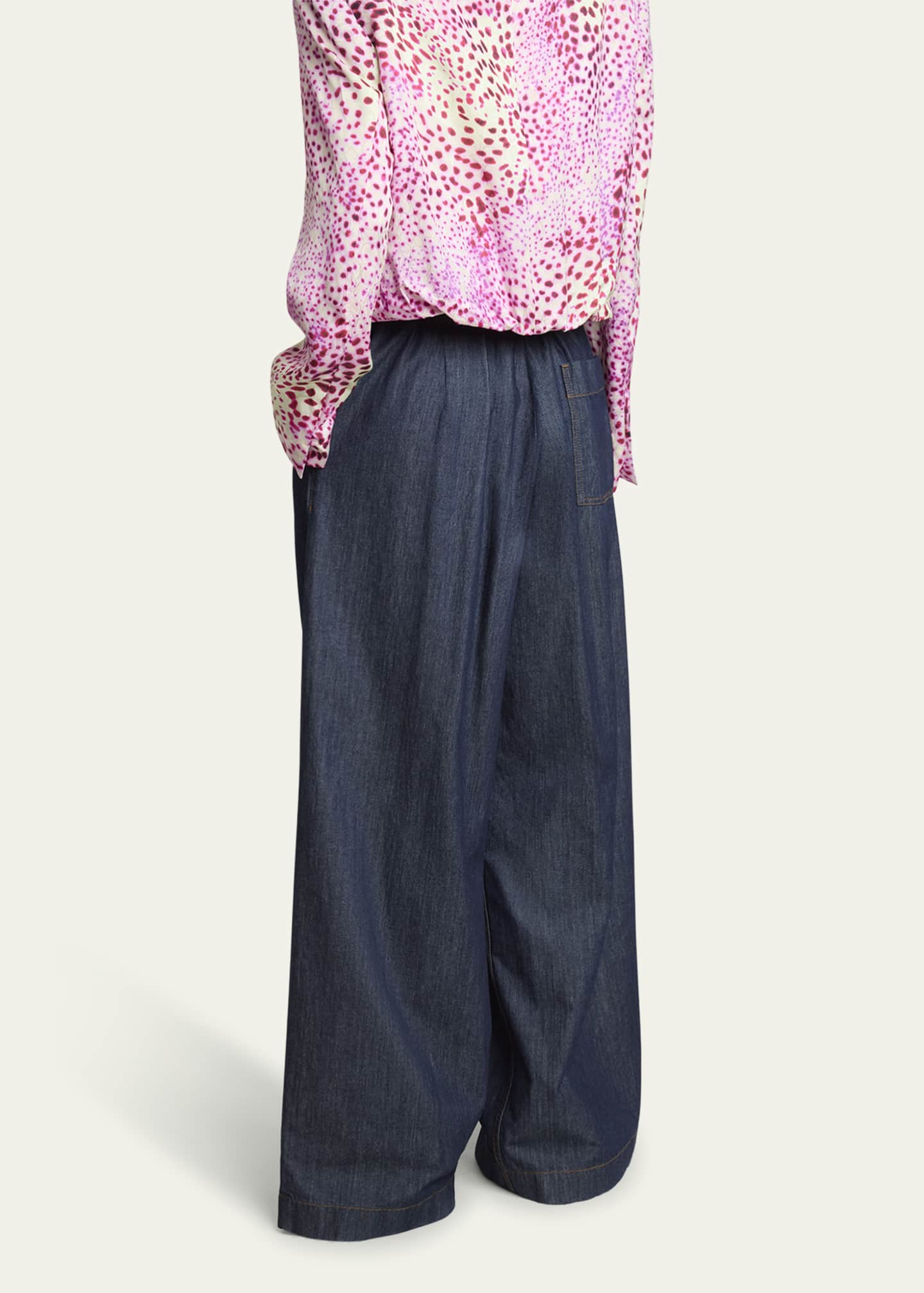Dries Van Noten Pila Denim Wide Leg Pants Image 3 of 5