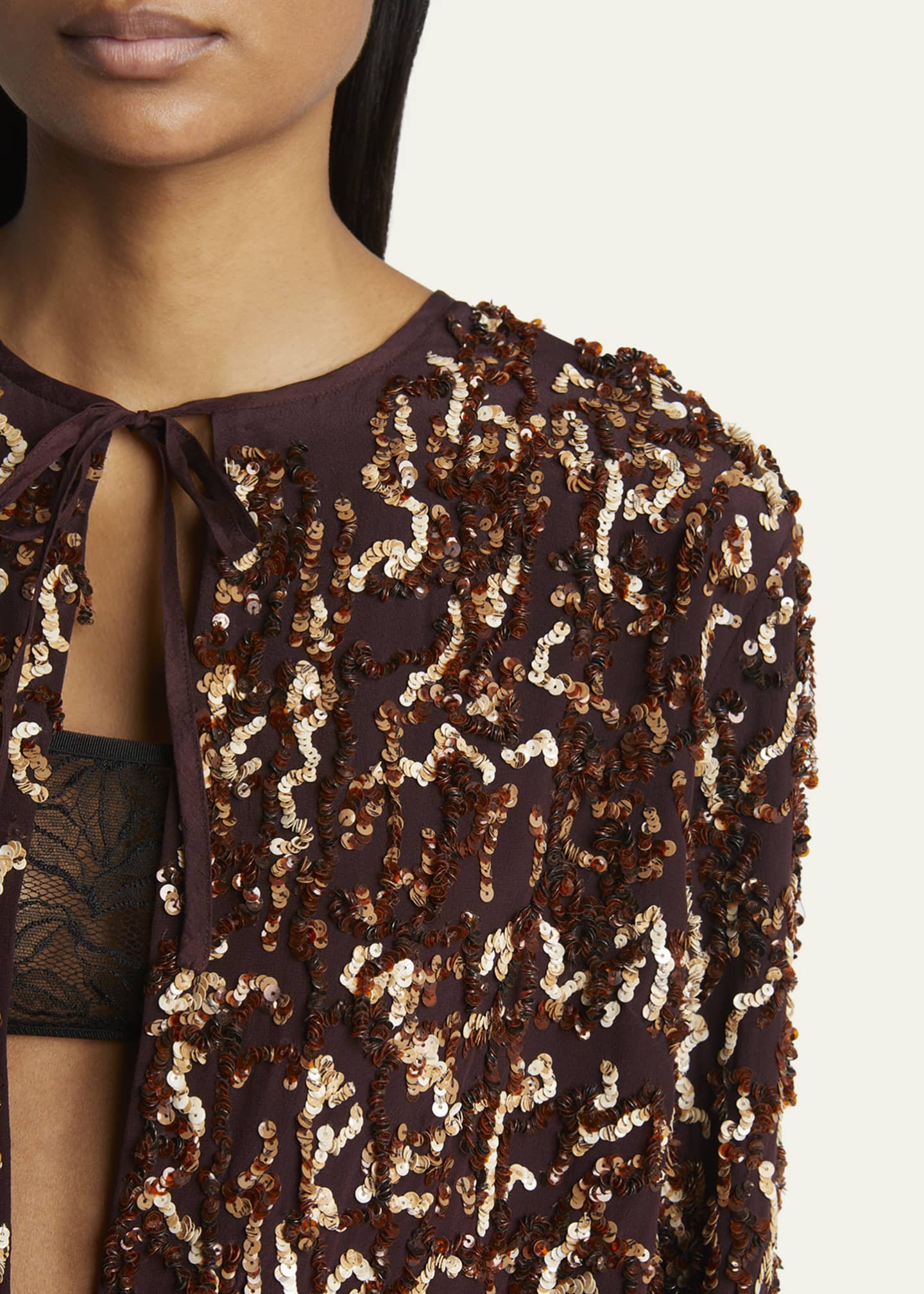 Dries Van Noten Vianos Sequined Self-Tie Jacket Image 5 of 5