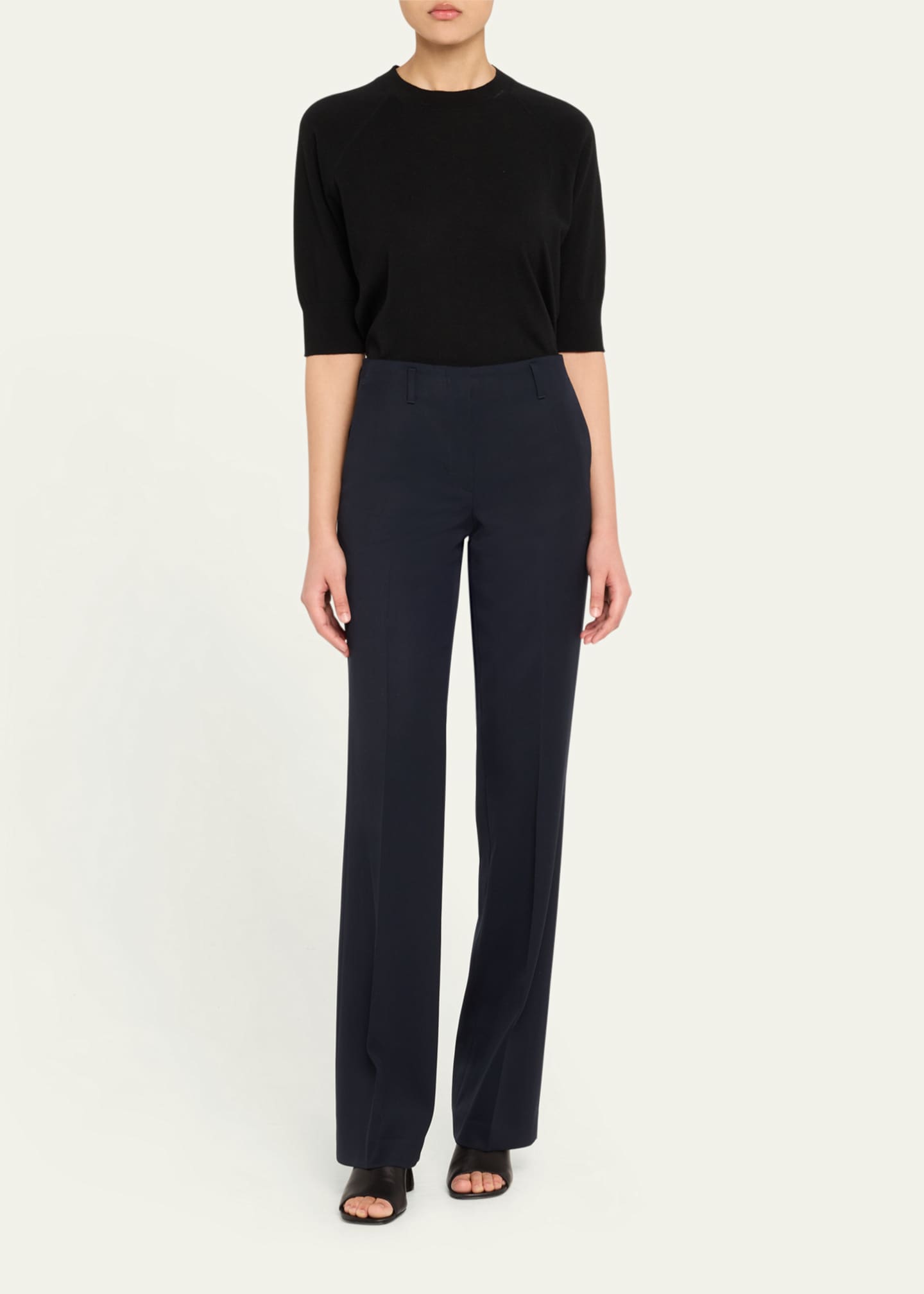 Dries Van Noten Parchia Bis Straight Leg Wool Pants