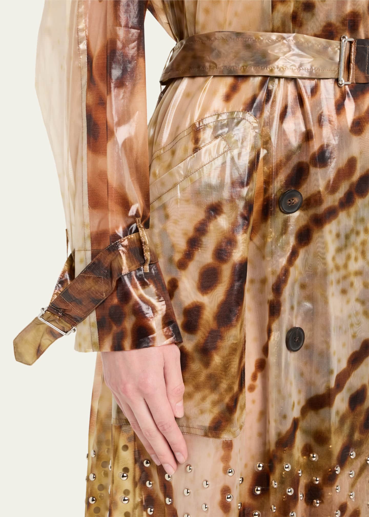 VIP【送料関税込】DRIES VAN NOTEN RISTO PRINTED TRENCH COAT Dries Van Noten Risto Abstract-Print Belted Trench Coat