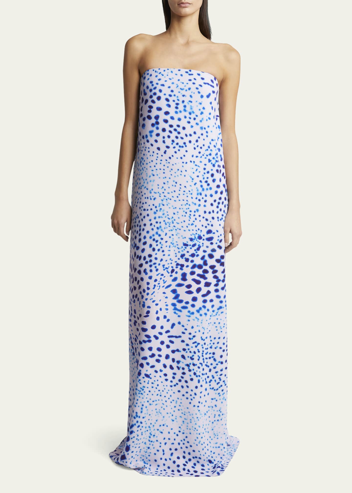 Dries Van Noten Doja Printed Strapless Long Dress Image 2 of 5