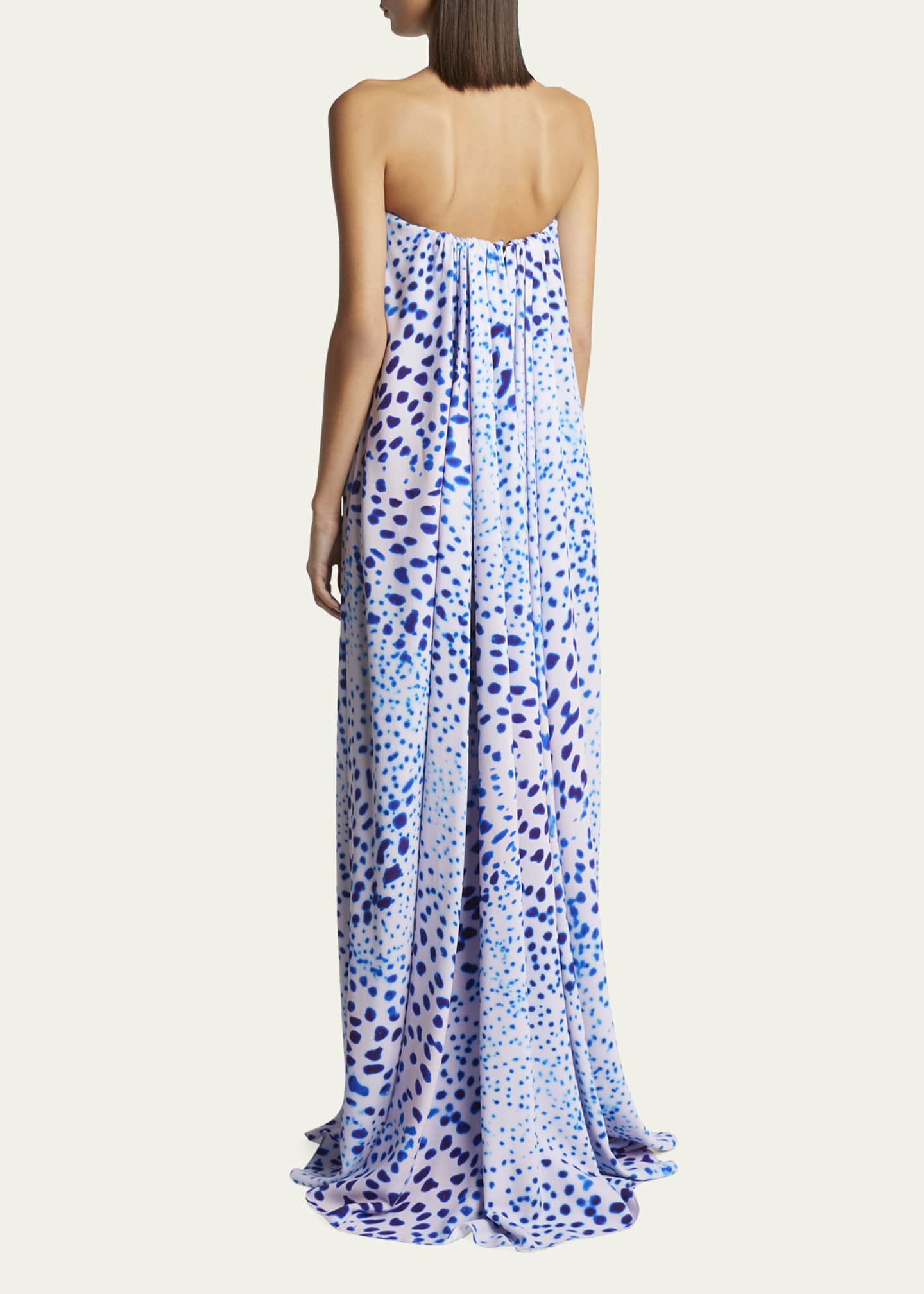 Dries Van Noten Doja Printed Strapless Long Dress Image 3 of 5