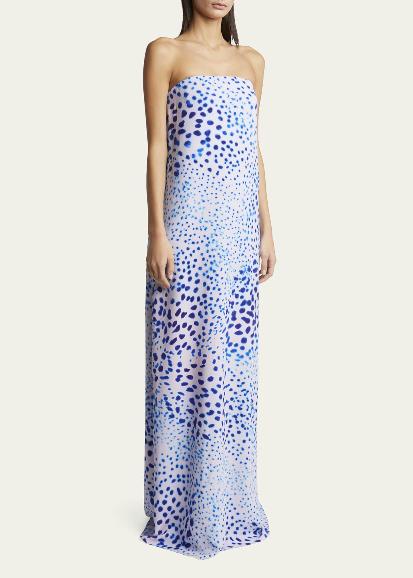 Dries Van Noten Doja Printed Strapless Long Dress Image 4 of 5