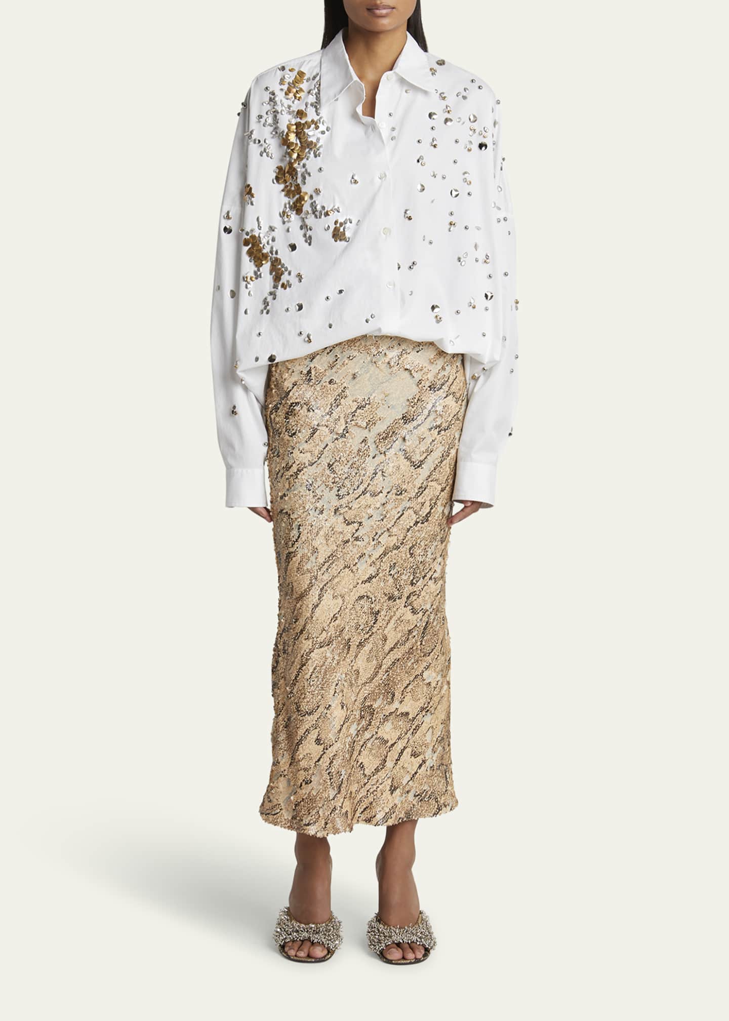 Dries Van Noten Separ Long Embellished Skirt Image 2 of 5