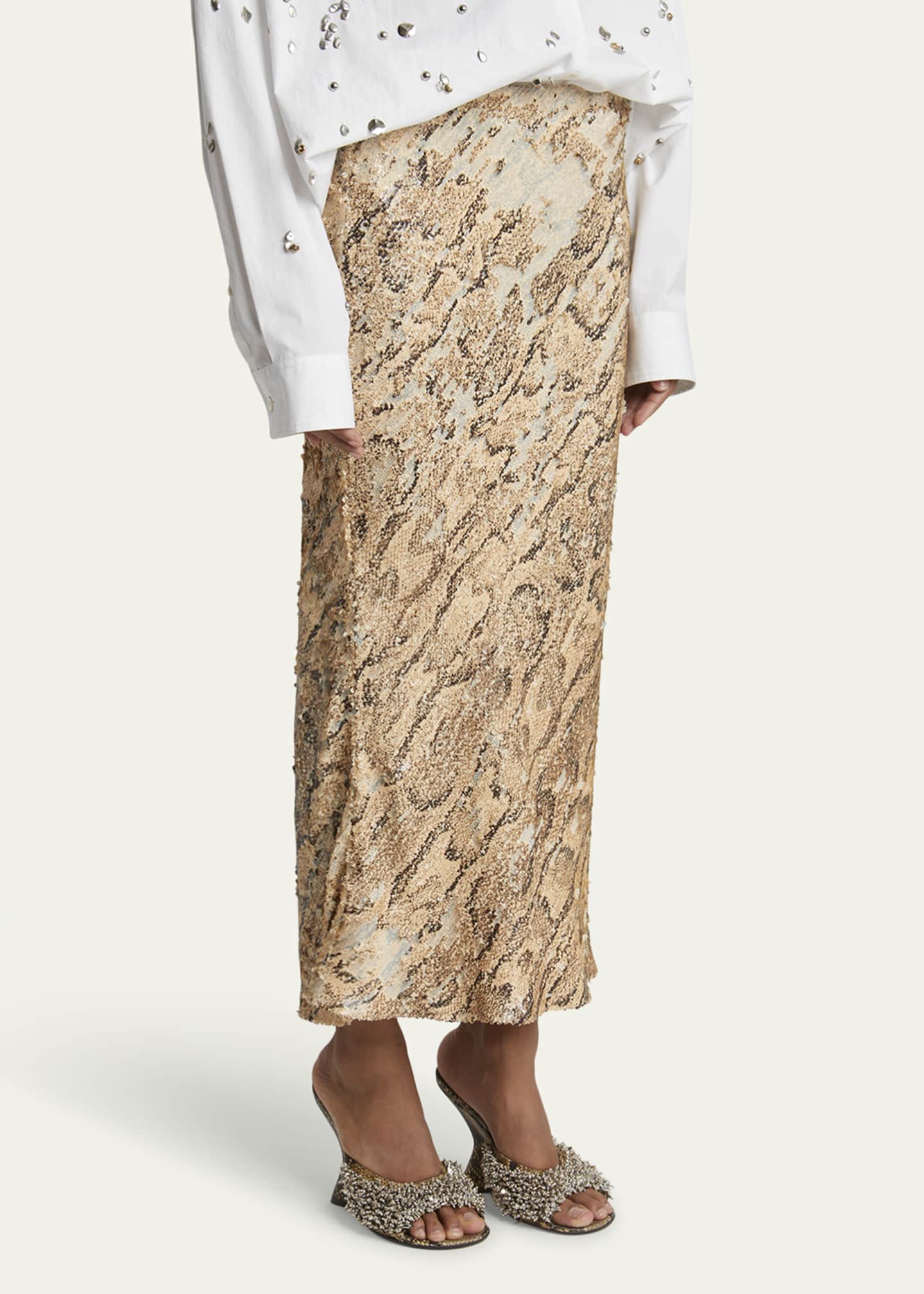 Dries Van Noten Separ Long Embellished Skirt Image 4 of 5