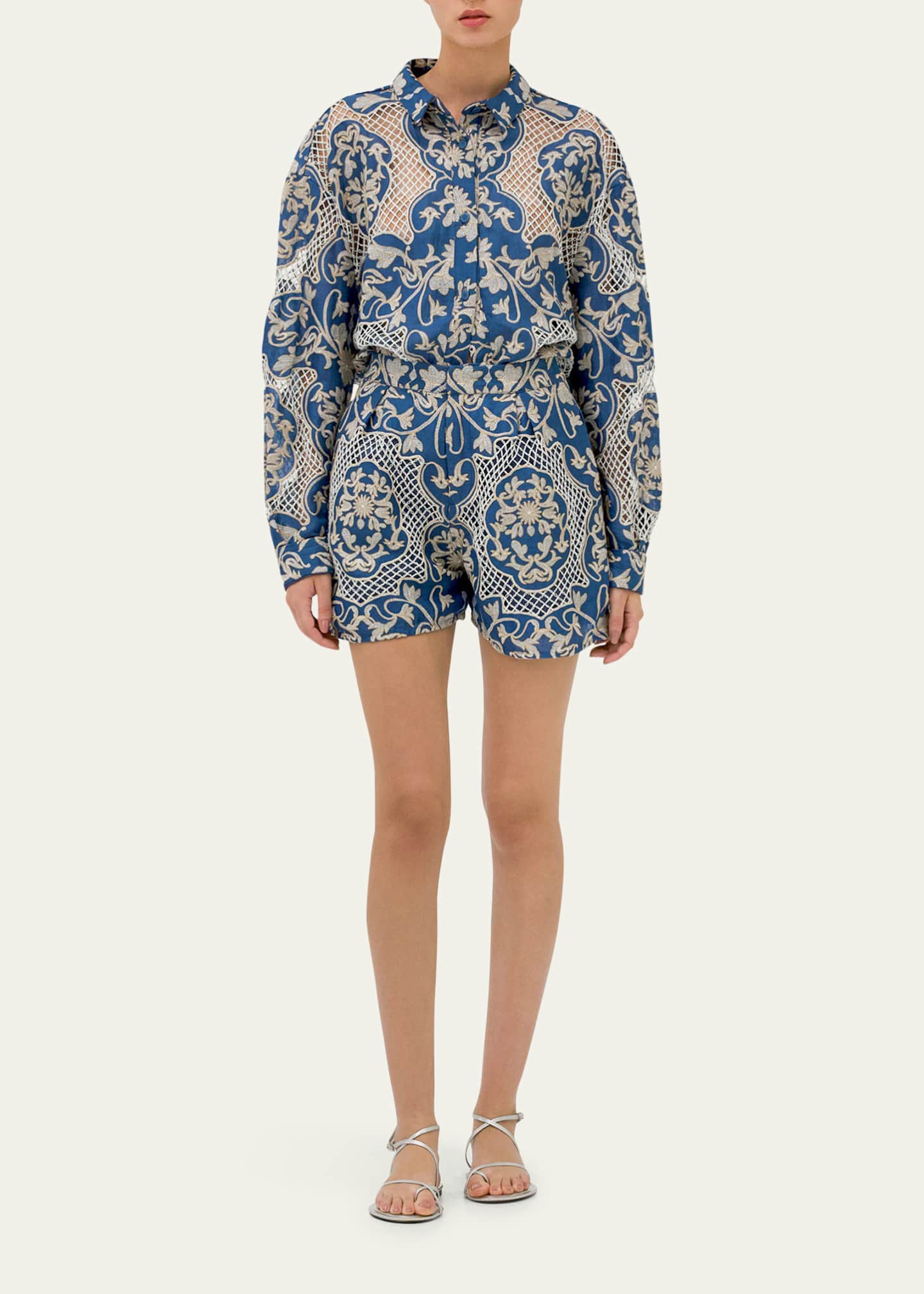 Agua by Agua Bendita Cecilia Ribbons Button-Front Shirt Image 2 of 5