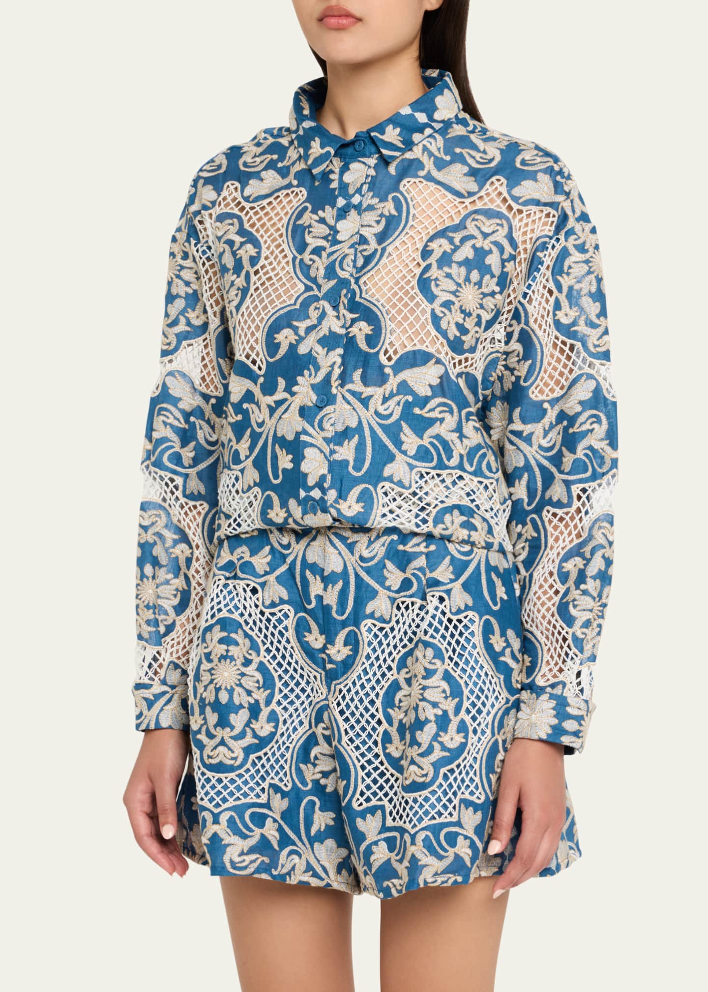 Agua by Agua Bendita Cecilia Ribbons Button-Front Shirt Image 4 of 5