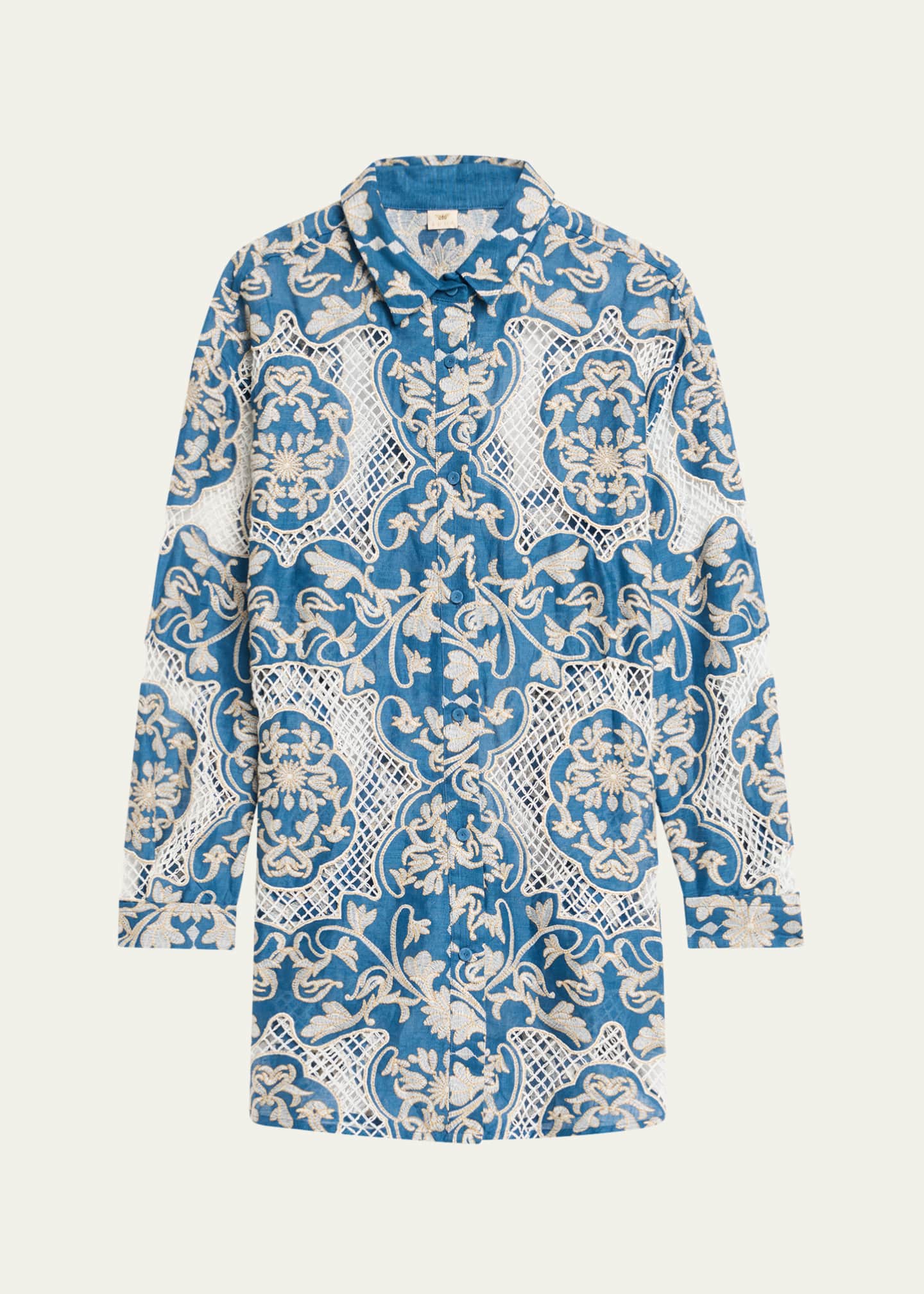 Agua by Agua Bendita Cecilia Ribbons Button-Front Shirt Image 1 of 5