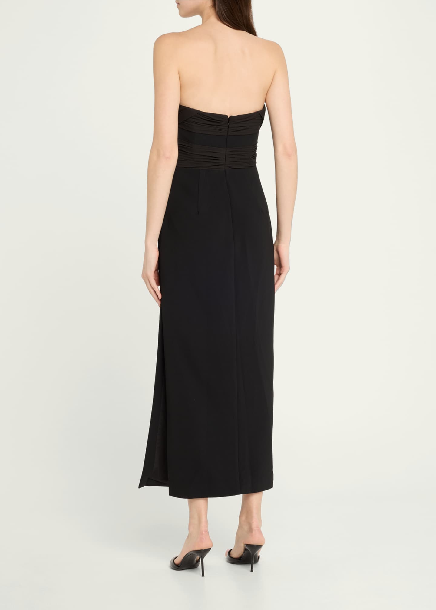 Halston Marguerite Strapless Plunge Midi Dress Image 3 of 5