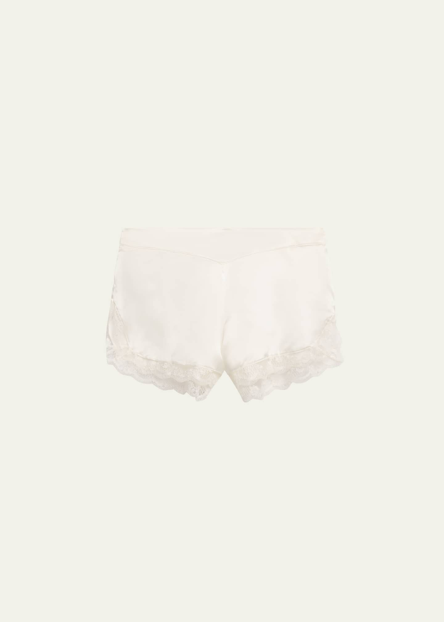 Simone Perele Love Me Lace-Trim Silk Sleep Shorts Image 1 of 5