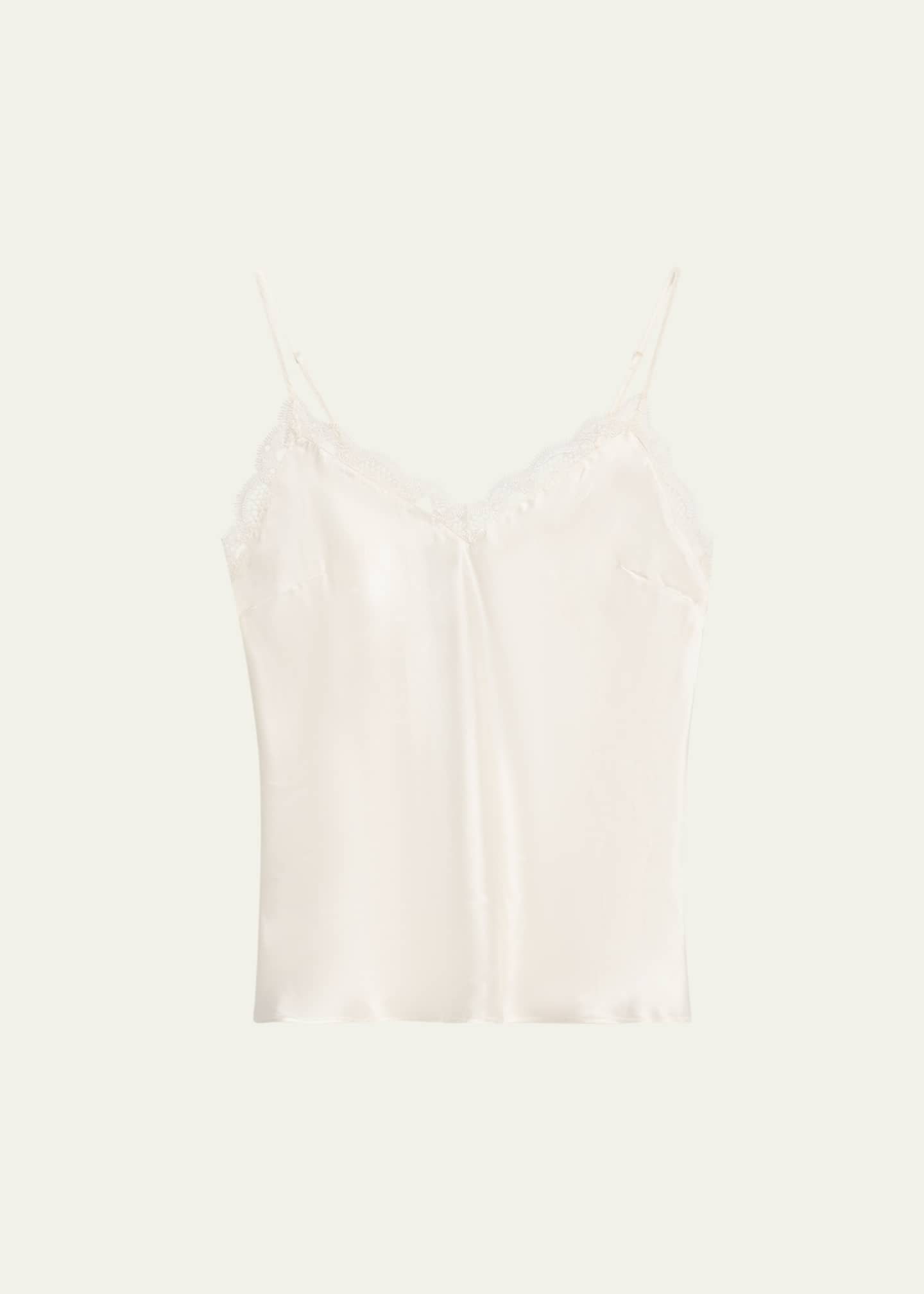Simone Perele Love Me Sleeveless Lace-Trim Silk Top Image 1 of 5