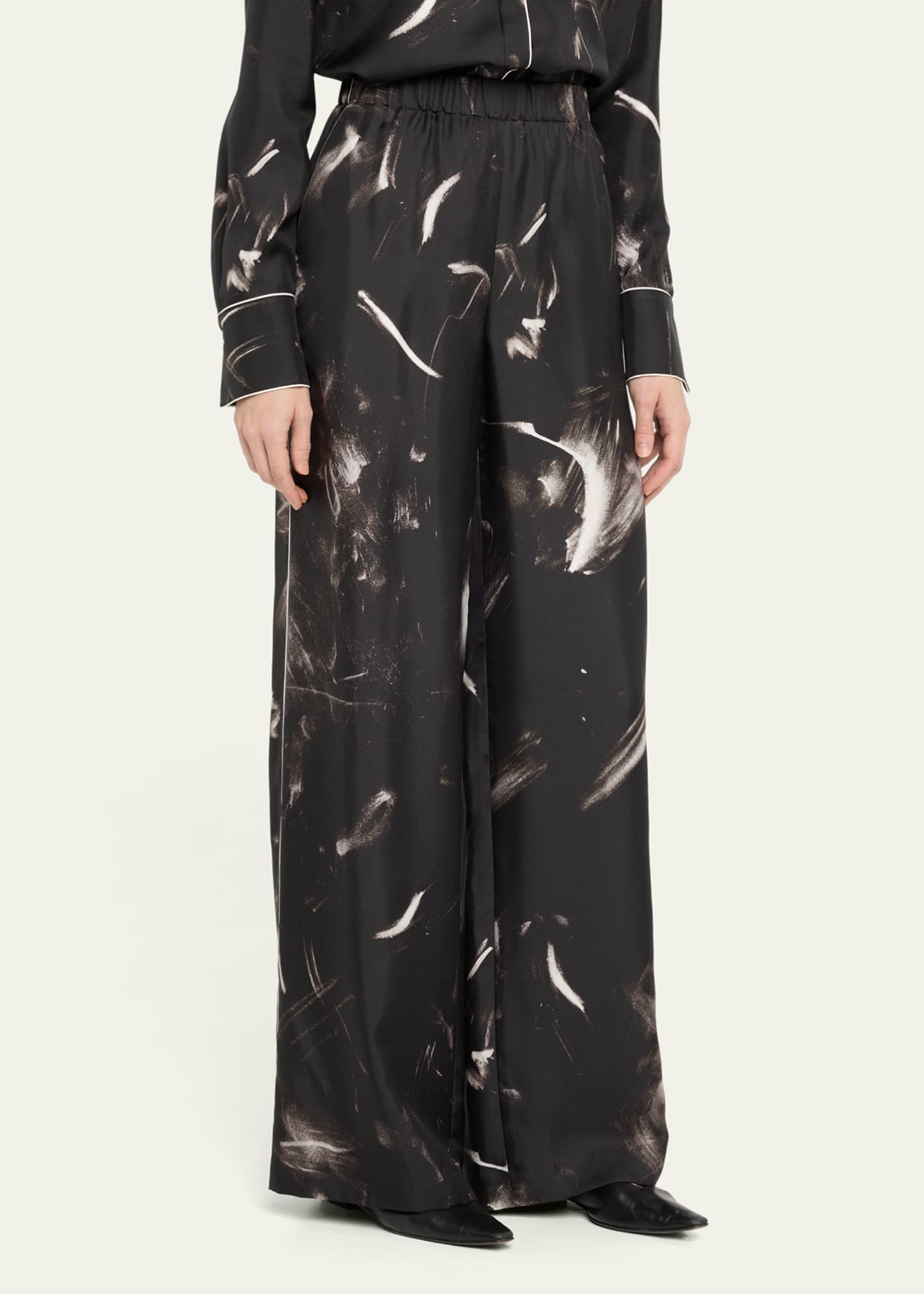 Lafayette 148 New York Riverside Wide-Leg Silk Pants Image 4 of 5