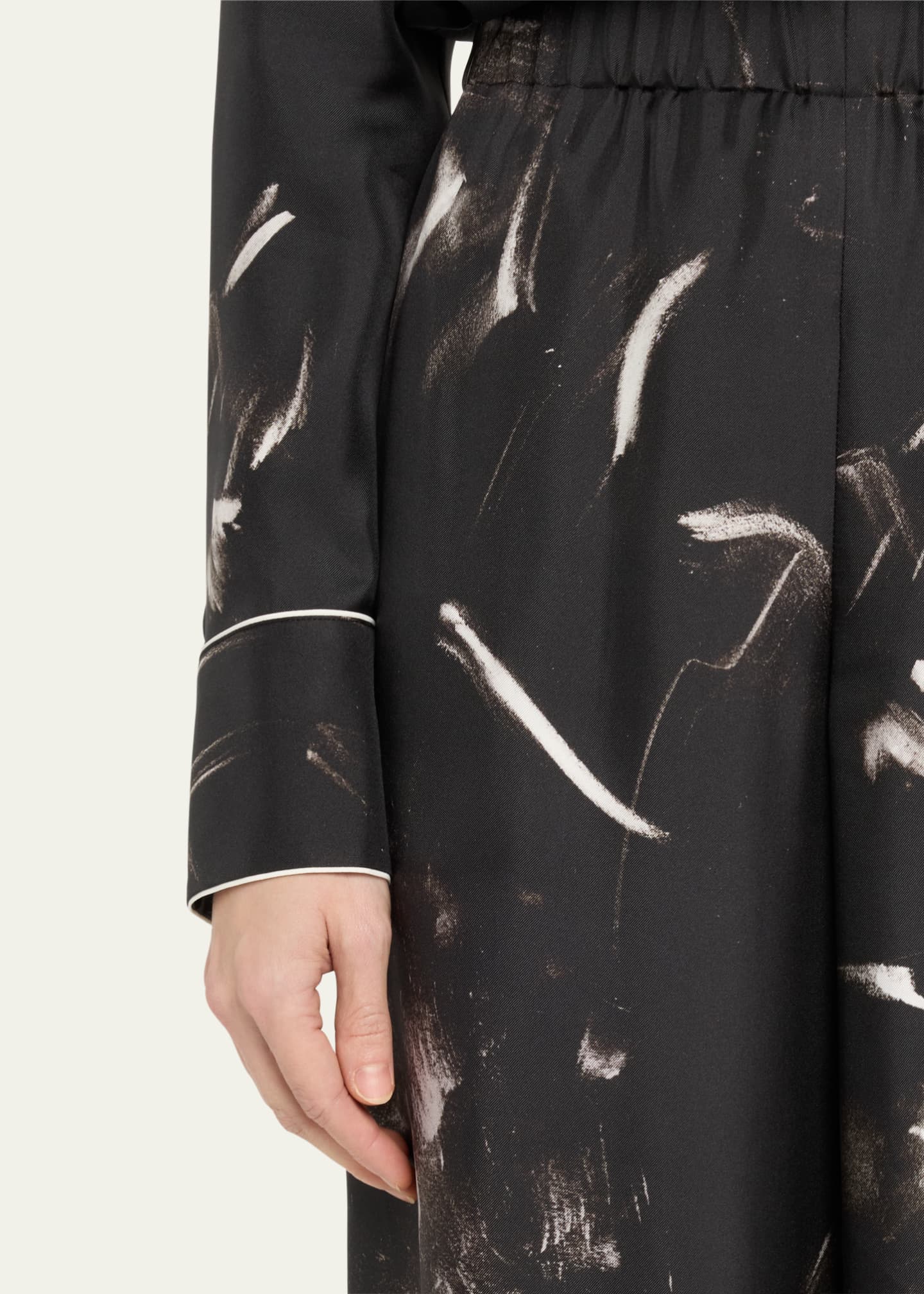 Lafayette 148 New York Riverside Wide-Leg Silk Pants Image 5 of 5