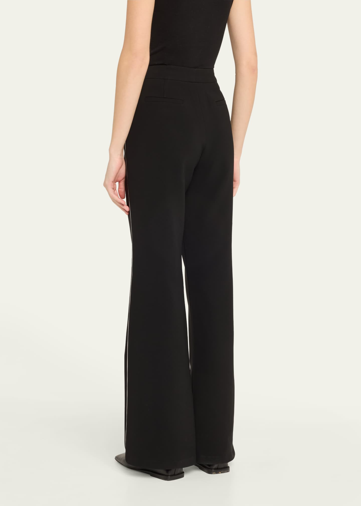 Lafayette 148 New York Saint Marks Flared Contrast-Trim Pants Image 3 of 5