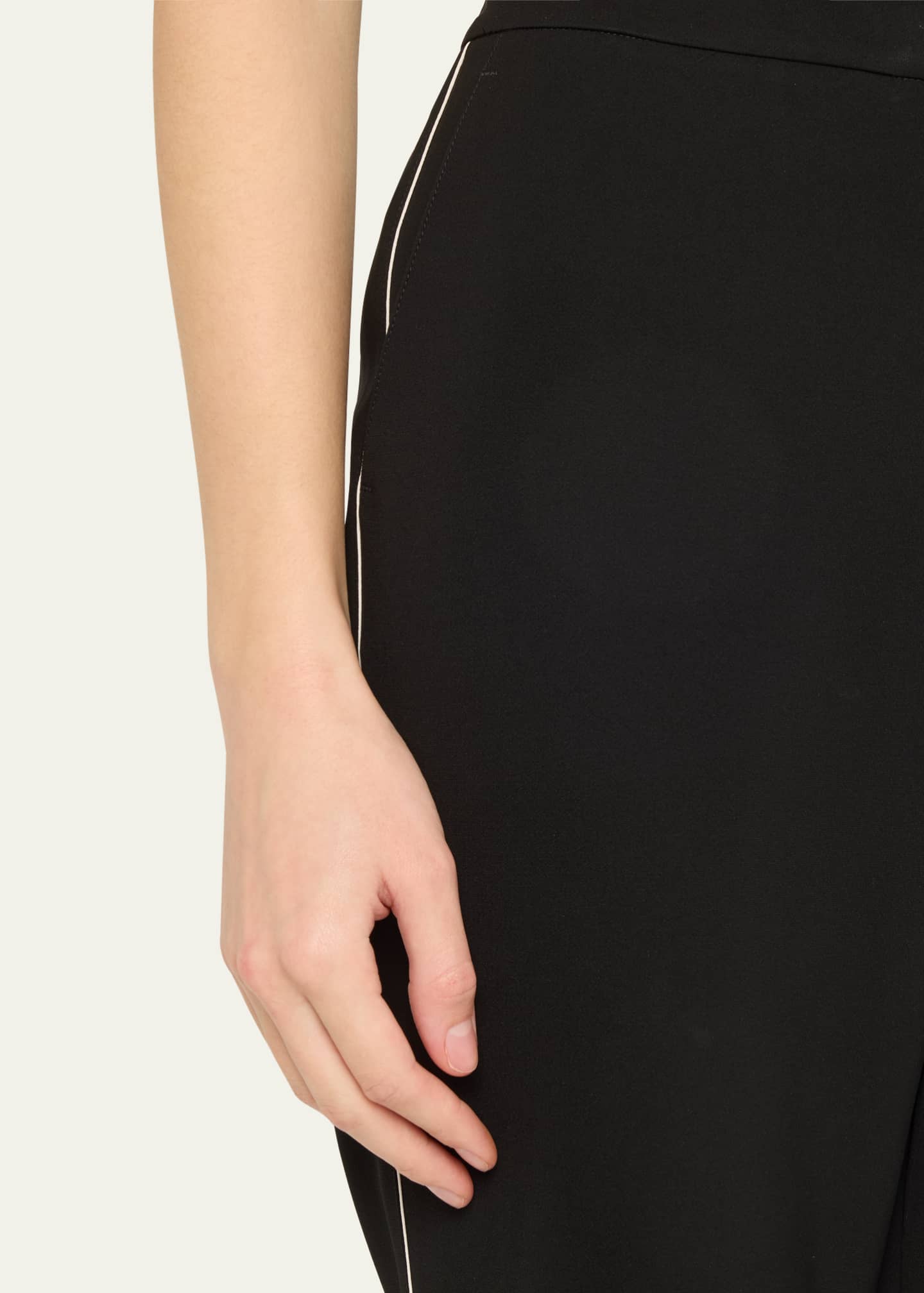 Lafayette 148 New York Saint Marks Flared Contrast-Trim Pants Image 5 of 5