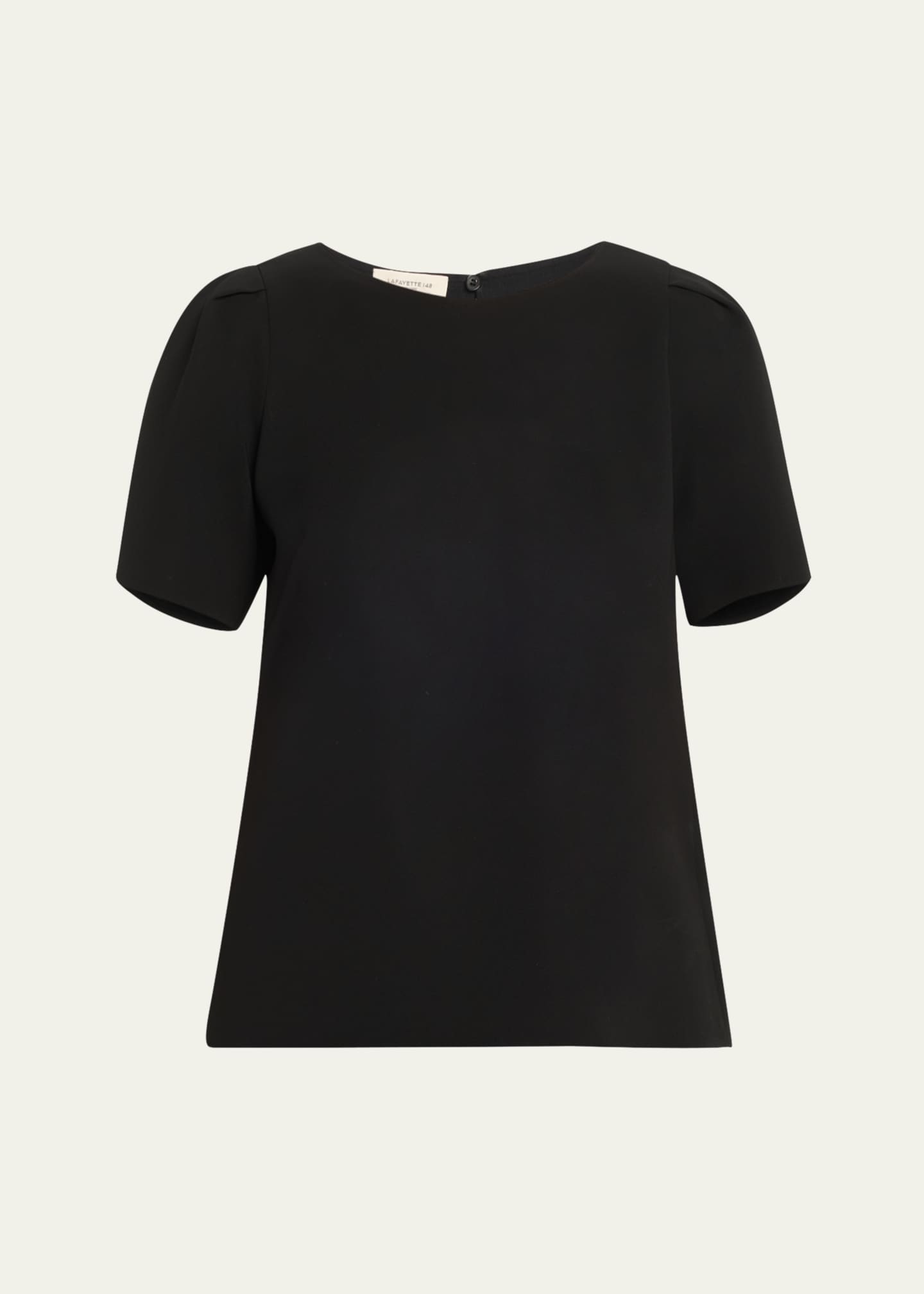 Puff-Sleeve Crepe Blouse