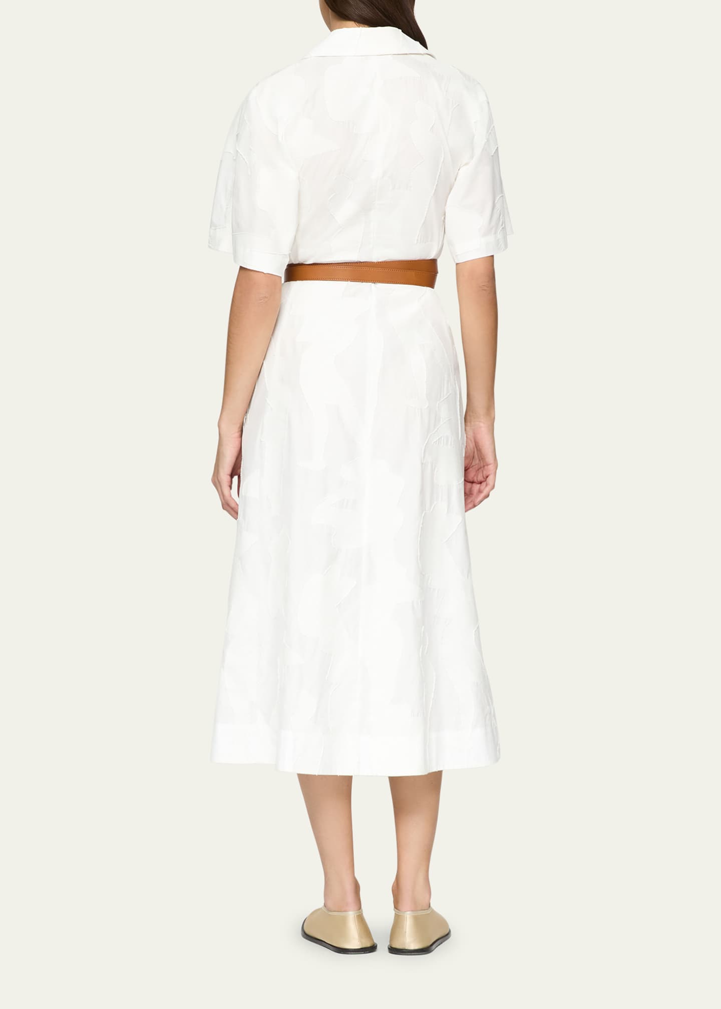 Lafayette 148 New York Belted Fil Coupe Midi Dress Image 3 of 4