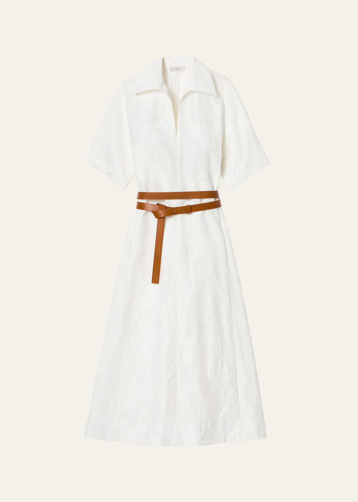 Lafayette 148 New York Belted Fil Coupe Midi Dress Image 1 of 4