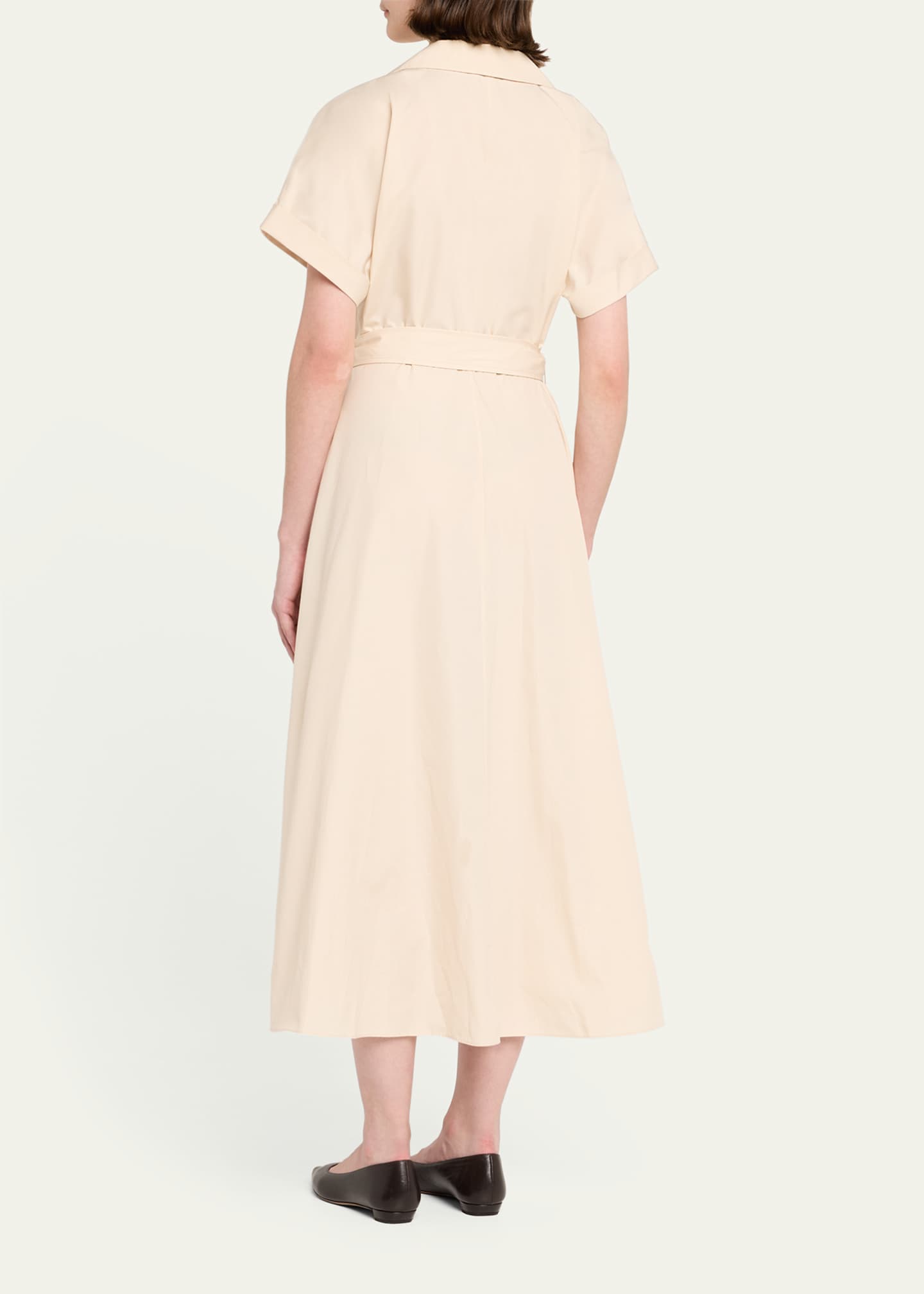 Lafayette 148 New York Belted A-Line Cotton Midi Shirtdress Image 3 of 5
