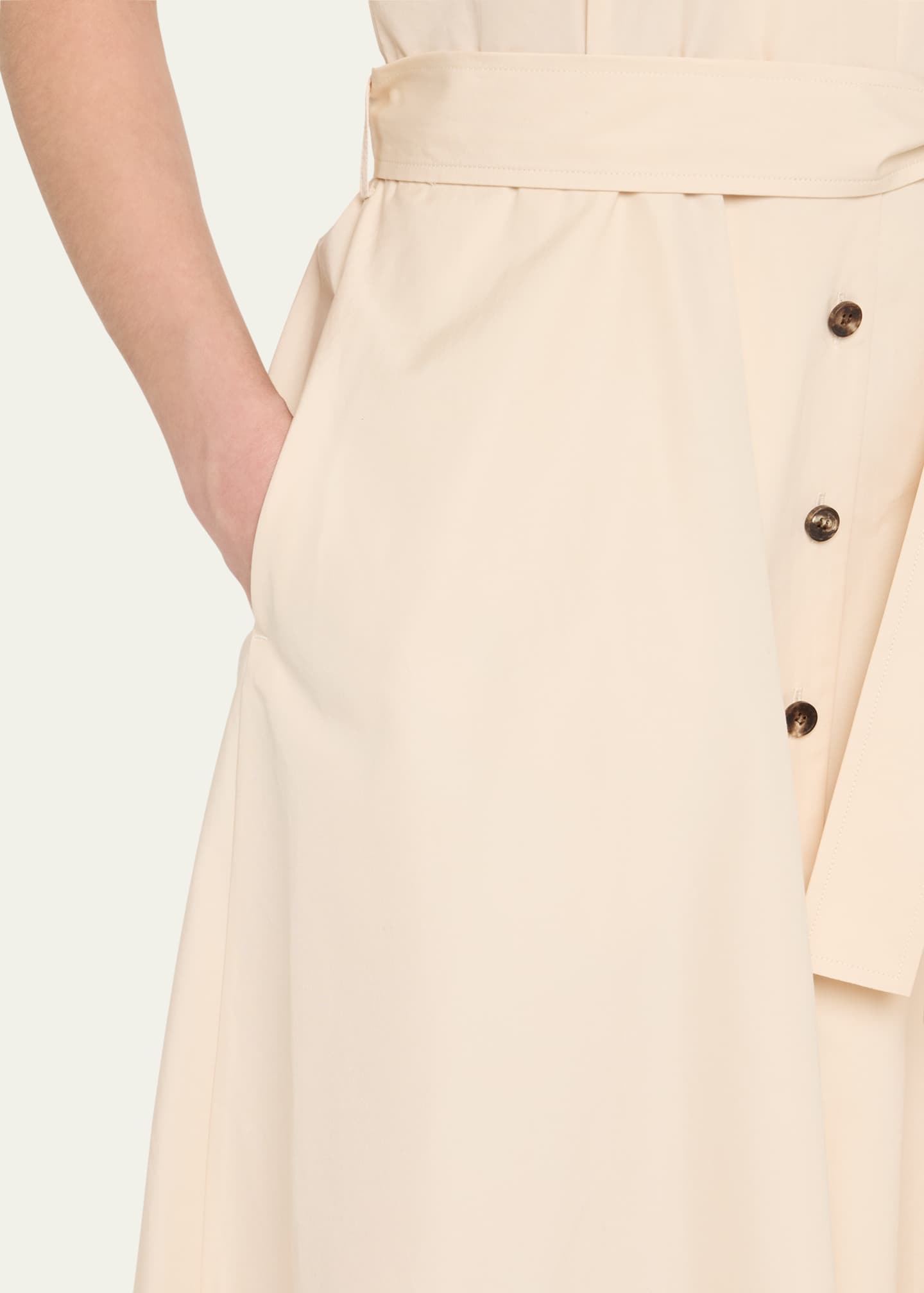 Lafayette 148 New York Belted A-Line Cotton Midi Shirtdress Image 5 of 5