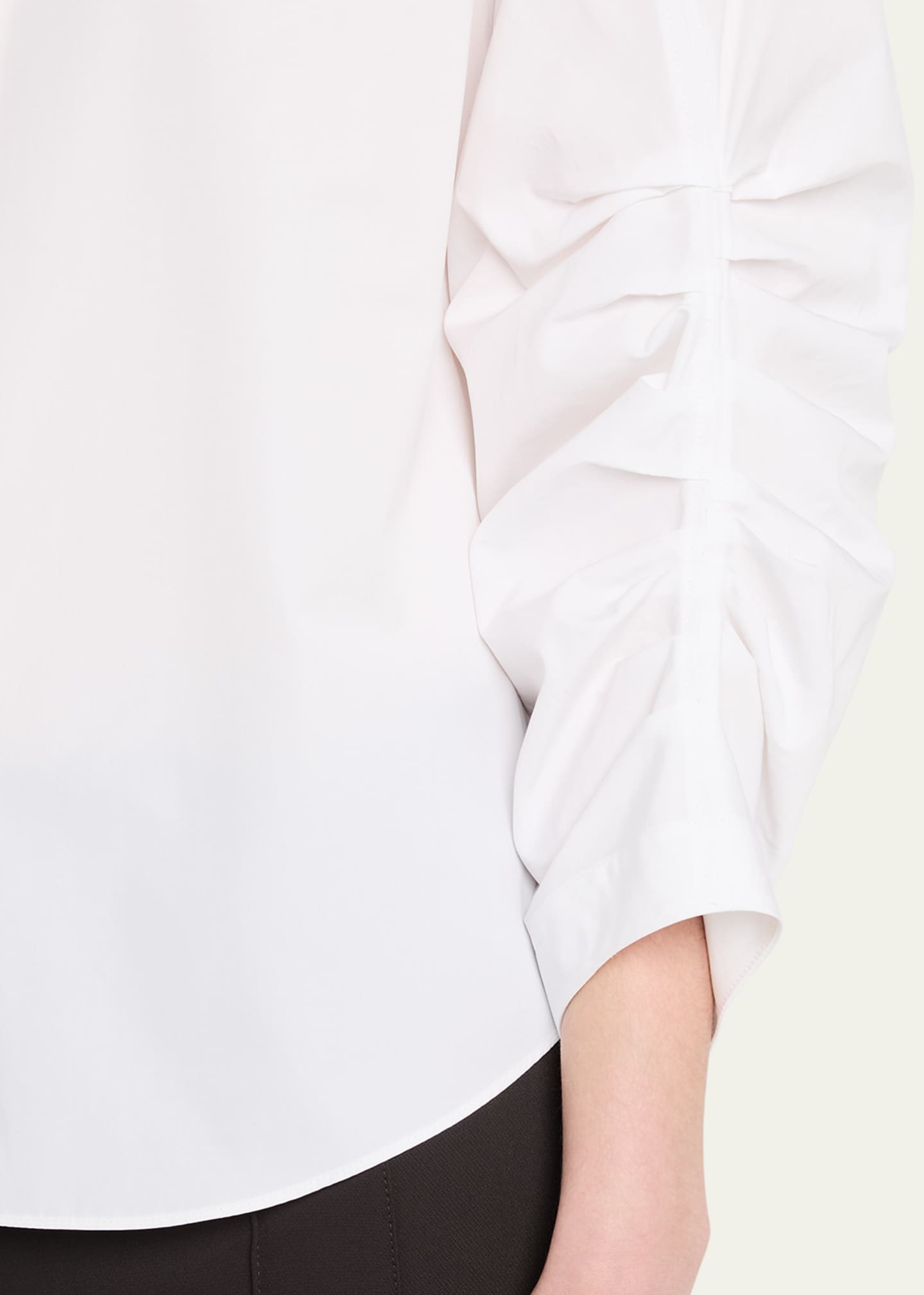 Lafayette 148 New York Pleated-Sleeve Cotton Shirt Image 5 of 5