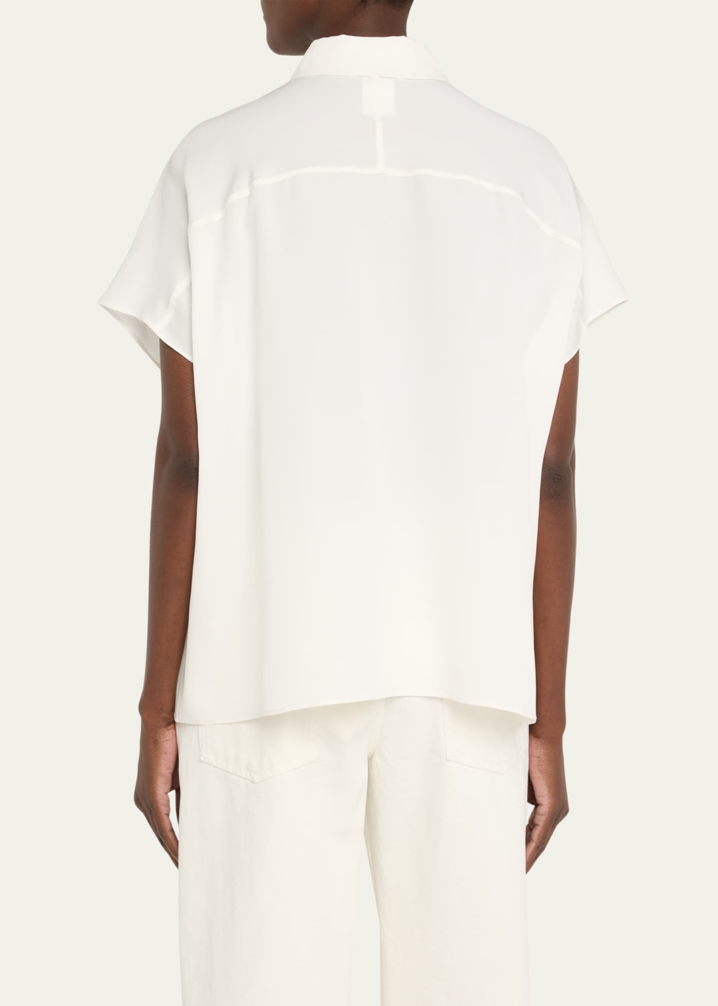 Lafayette 148 New York Silk Georgette Dolman-Sleeve Blouse Image 3 of 5