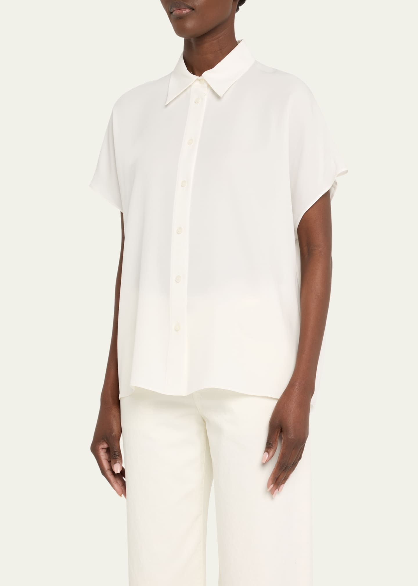 Lafayette 148 New York Silk Georgette Dolman-Sleeve Blouse Image 4 of 5