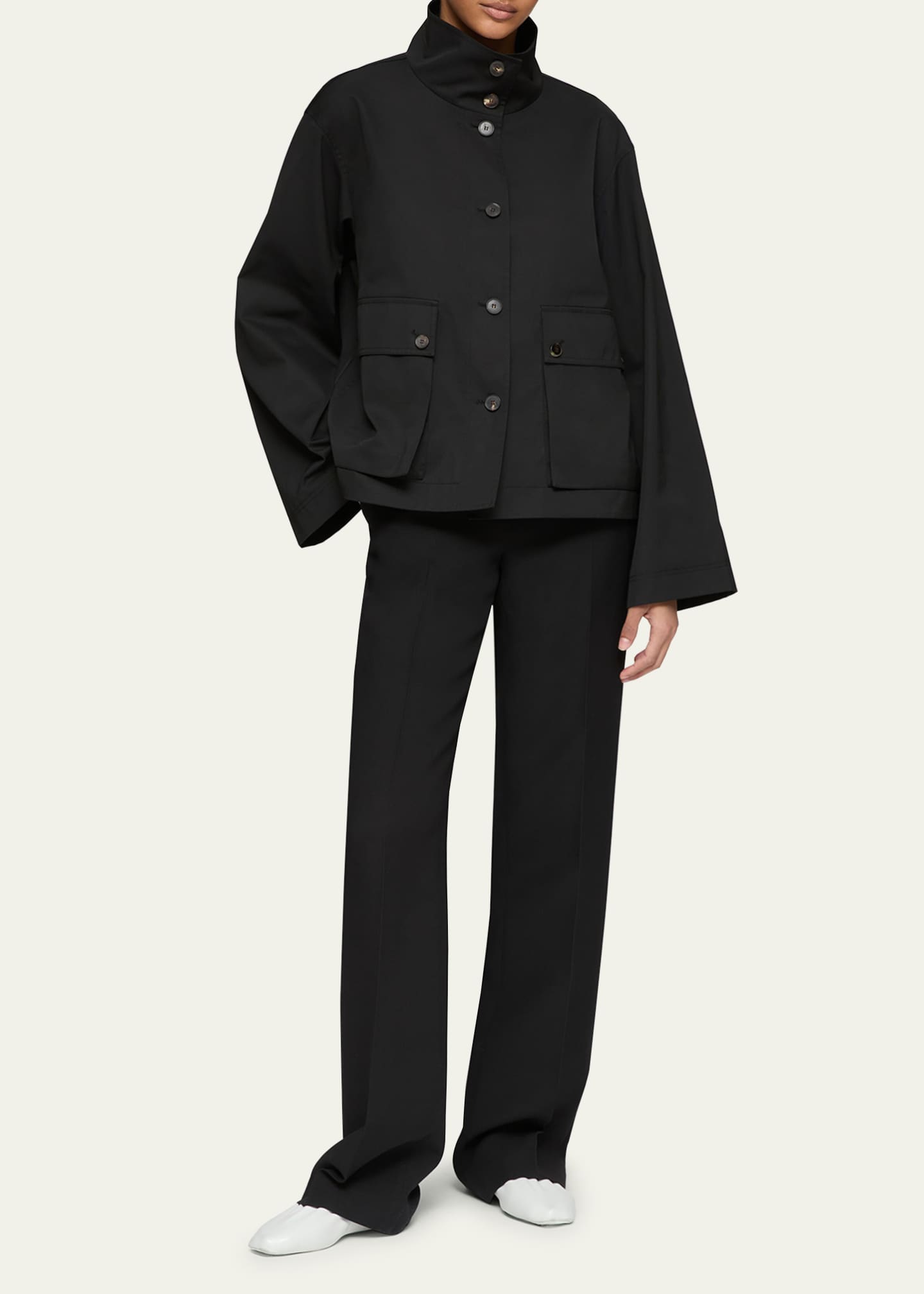 Lafayette 148 New York Button-Down Technical Twill Jacket Image 2 of 5