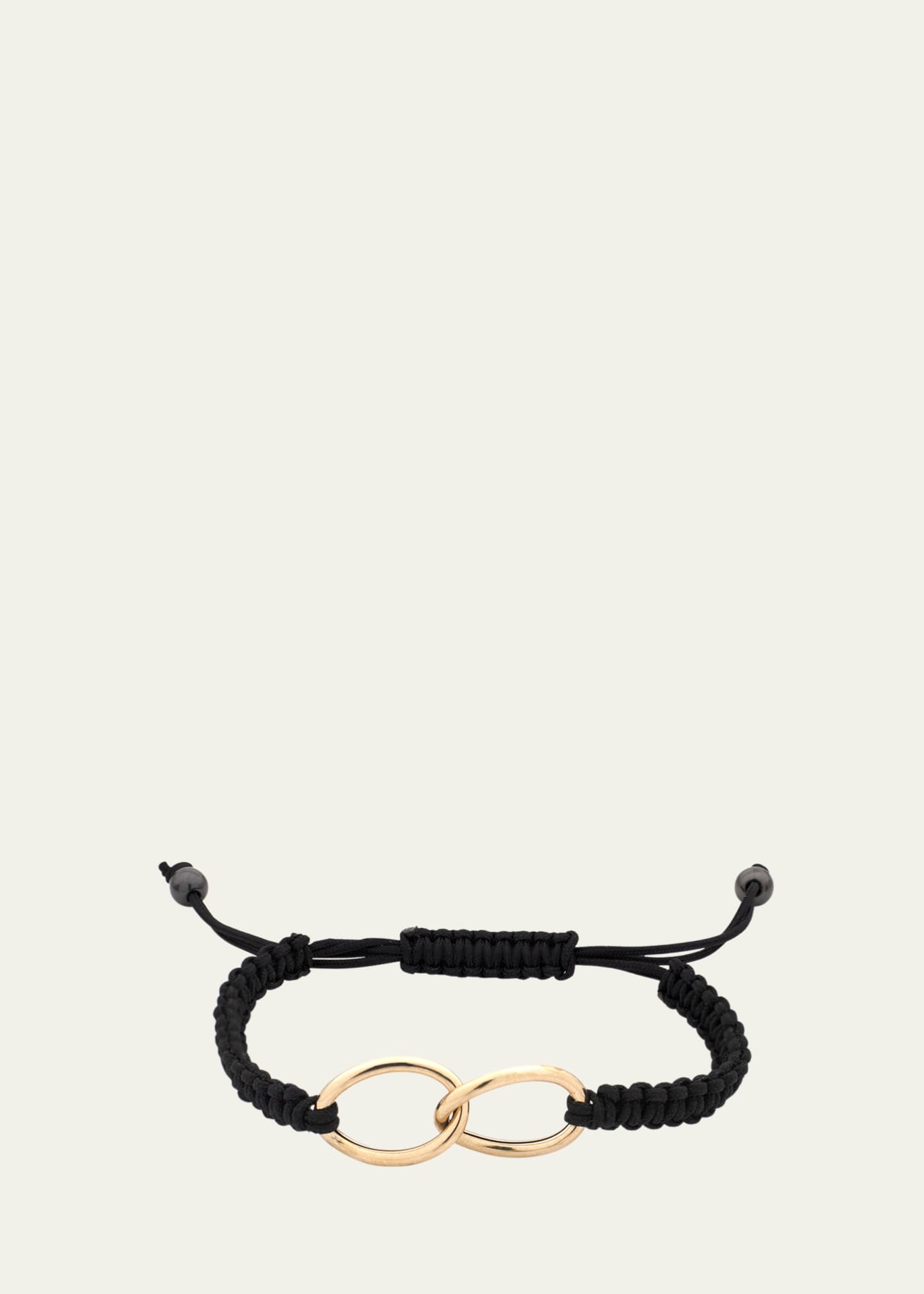 FARAONE MENNELLA by R.F.M.A.S. Nodi 18K Yellow Gold Double Loop Macrame Bracelet, Black