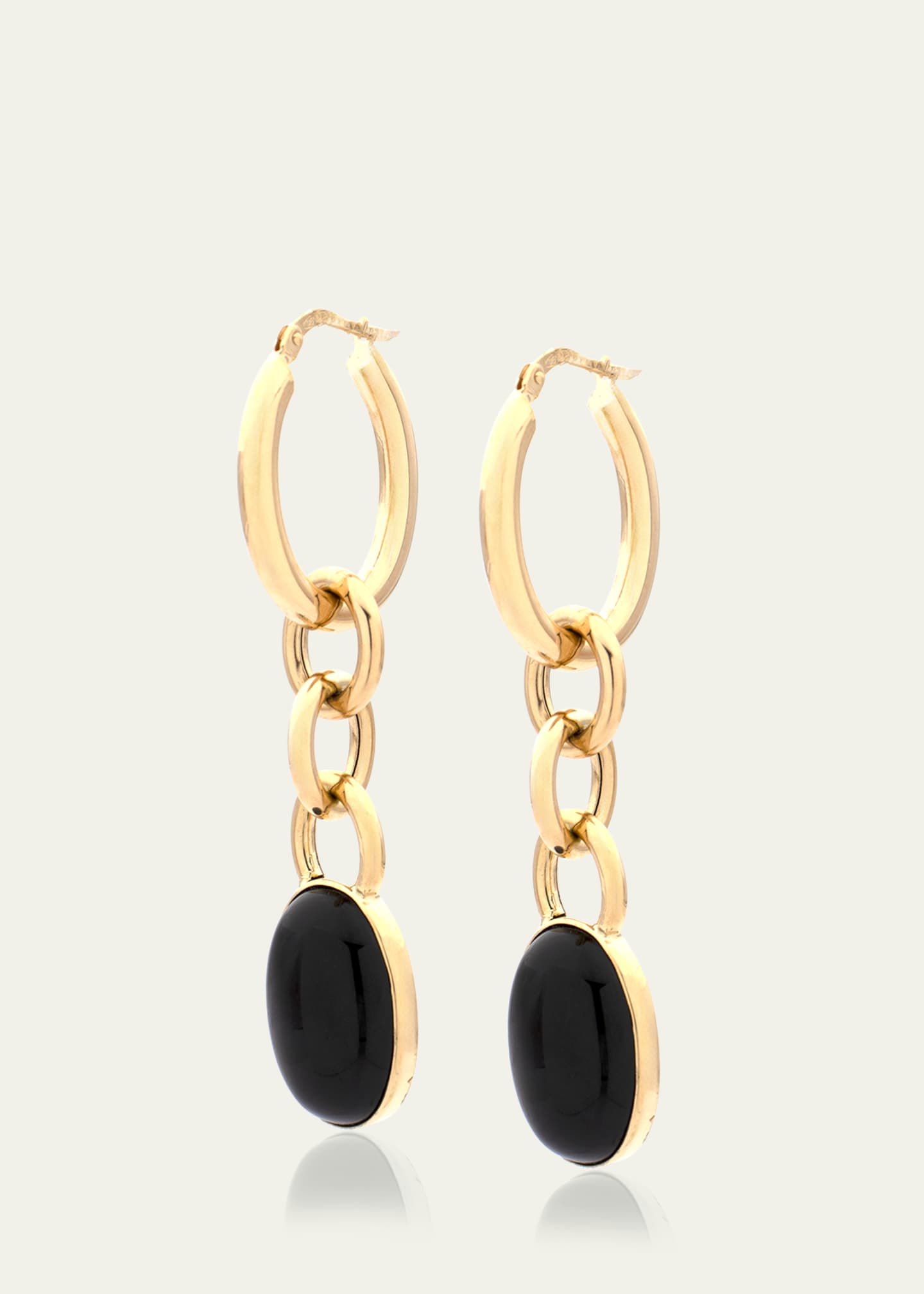 FARAONE MENNELLA by R.F.M.A.S. Mama 18K Yellow Gold Onyx Drop Earrings Image 2 of 2